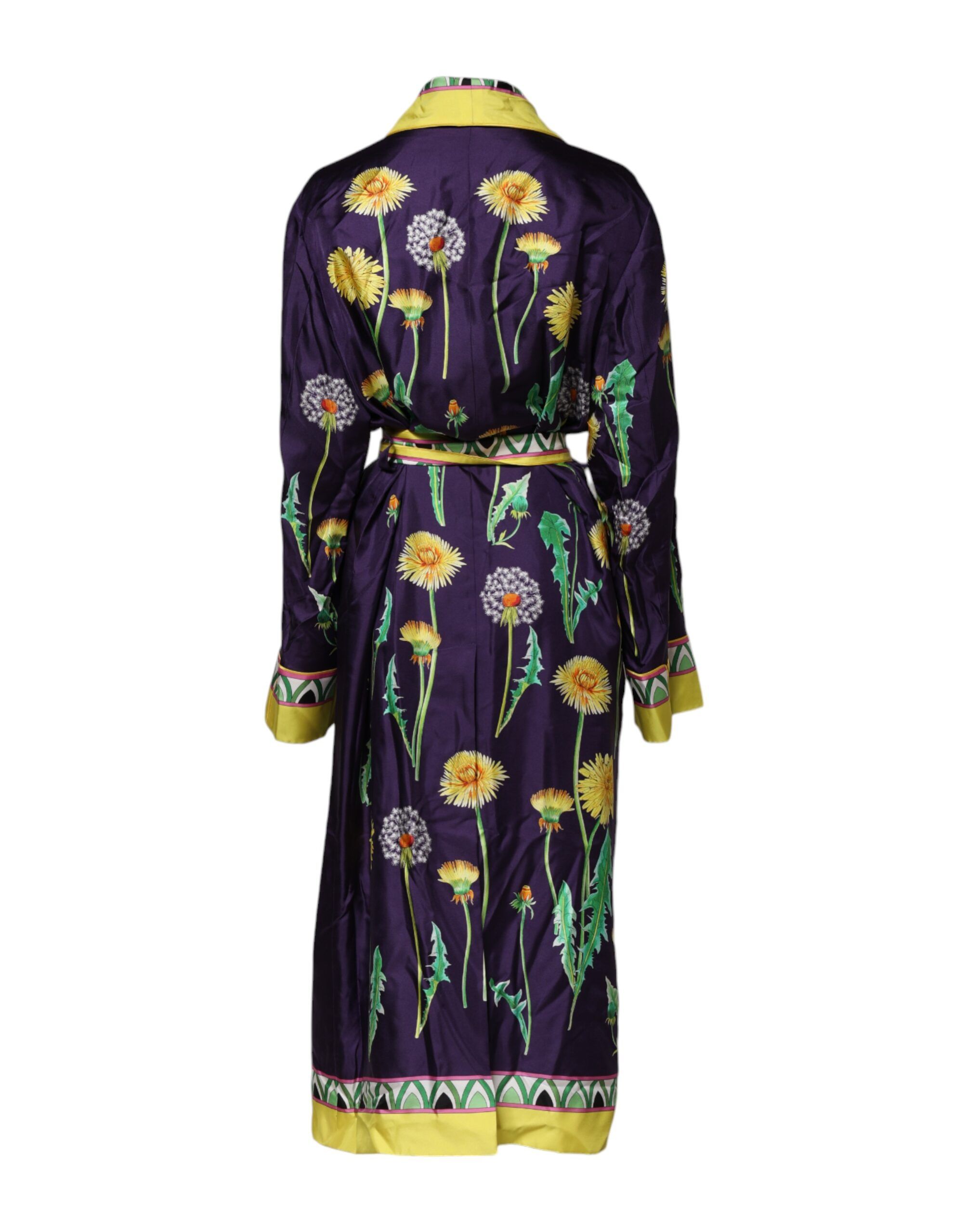 Floral Print Silk Long Sleeves Wrap Women's Robe (Pre-Owned) - Dolce & Gabbana - Modalova