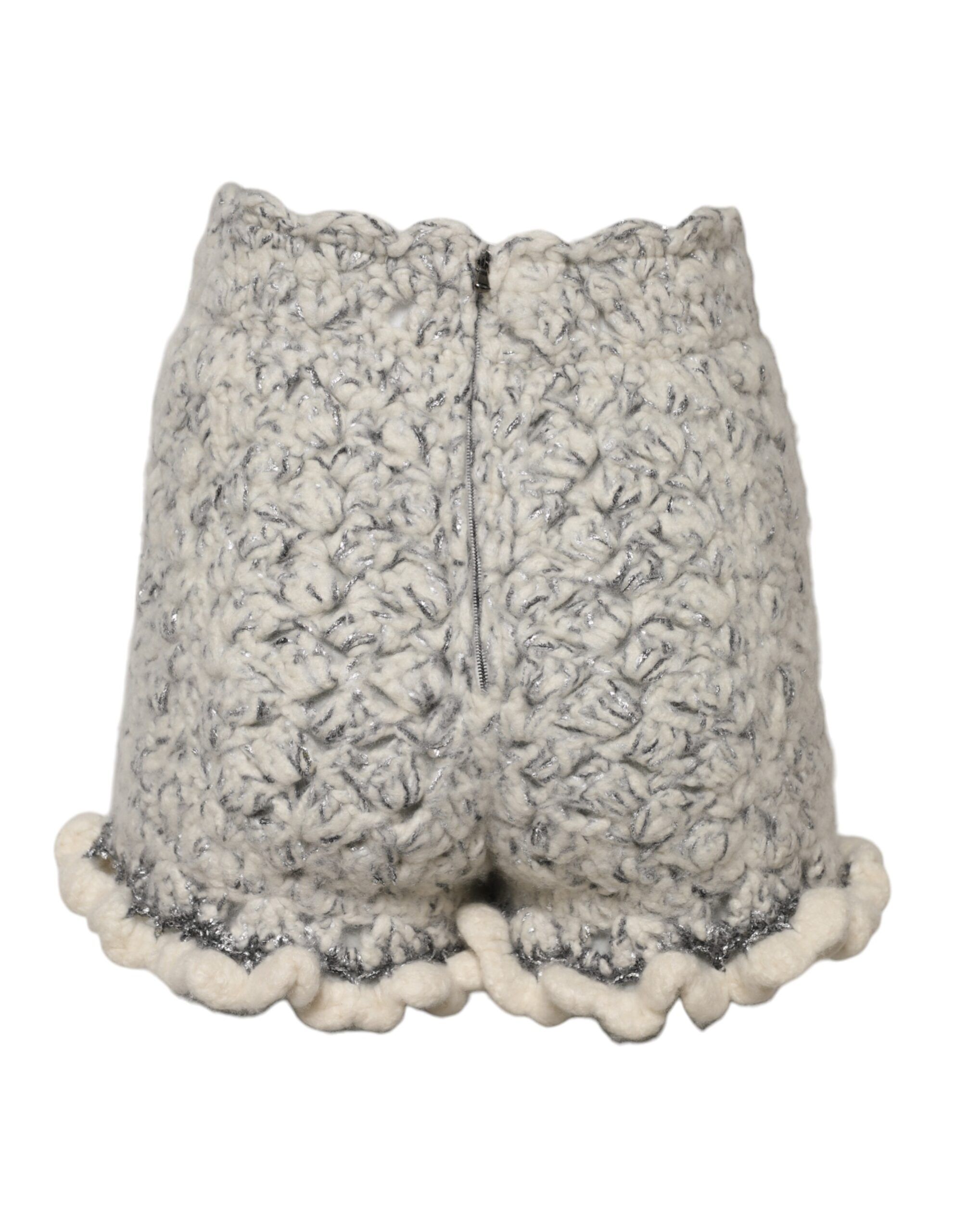 Metallic Bouclé Knit Cashmere Ruffled Women's Shorts - Dolce & Gabbana - Modalova
