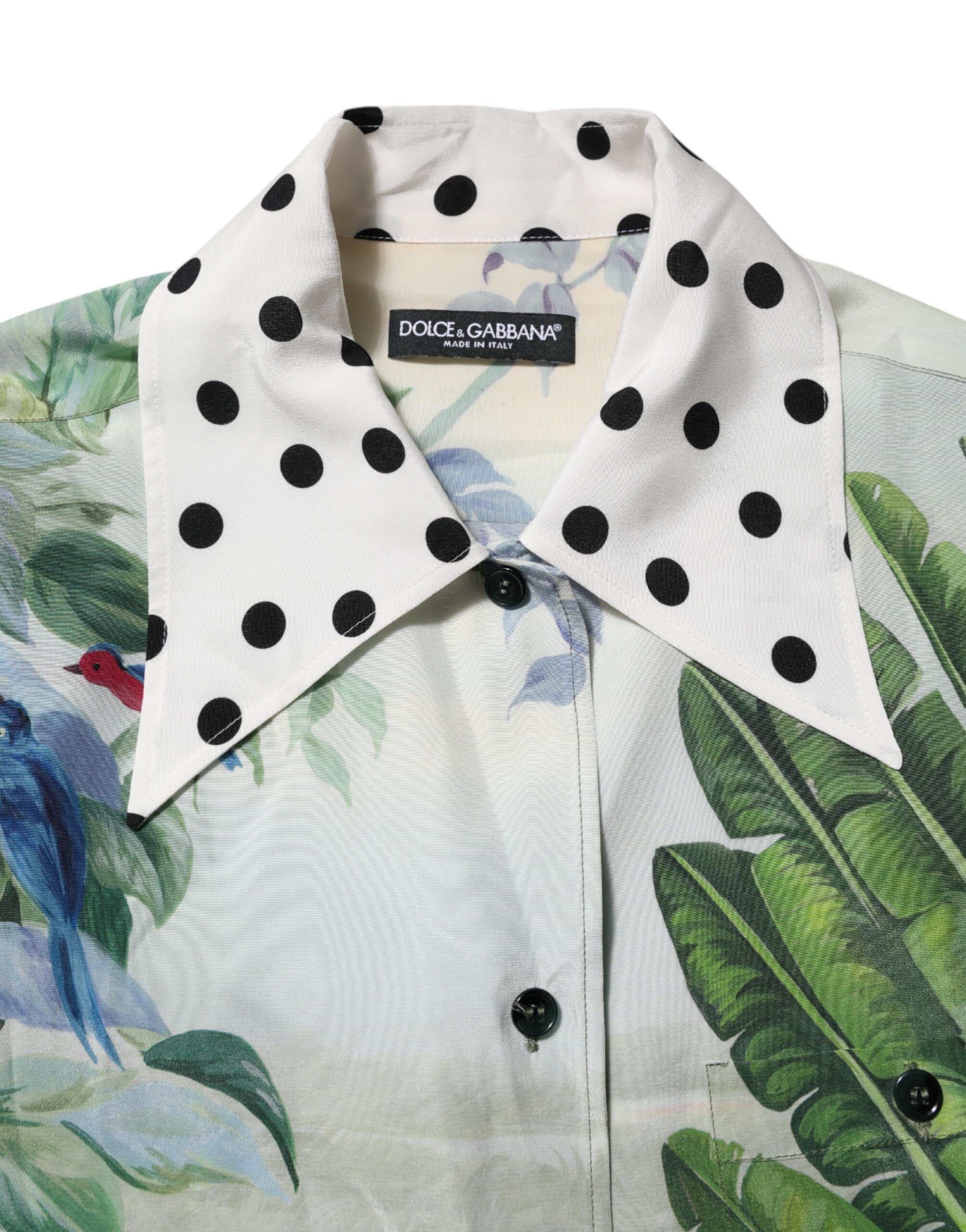 Printed Silk Collared Shirt Women's Top - Dolce & Gabbana - Modalova