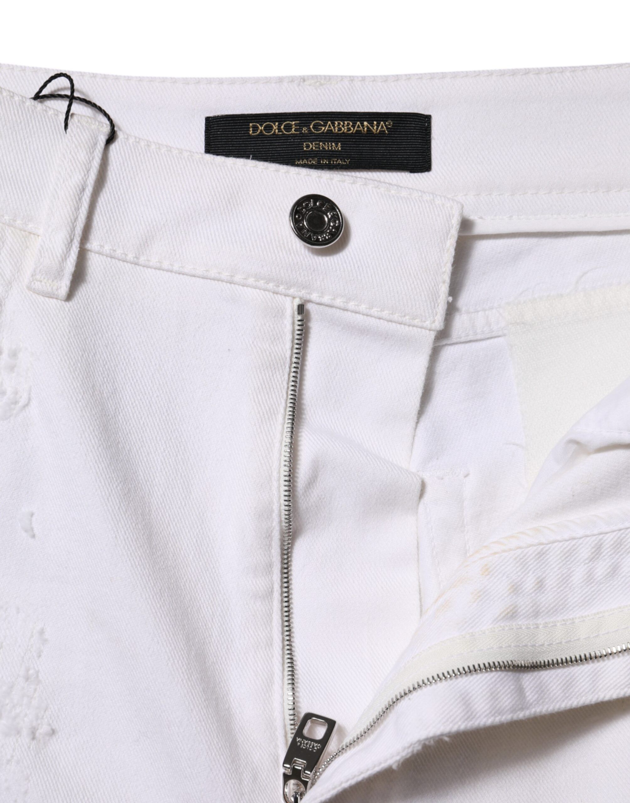 Tattered Cotton High Waist Denim Women's Jeans (Pre-Owned) - Dolce & Gabbana - Modalova