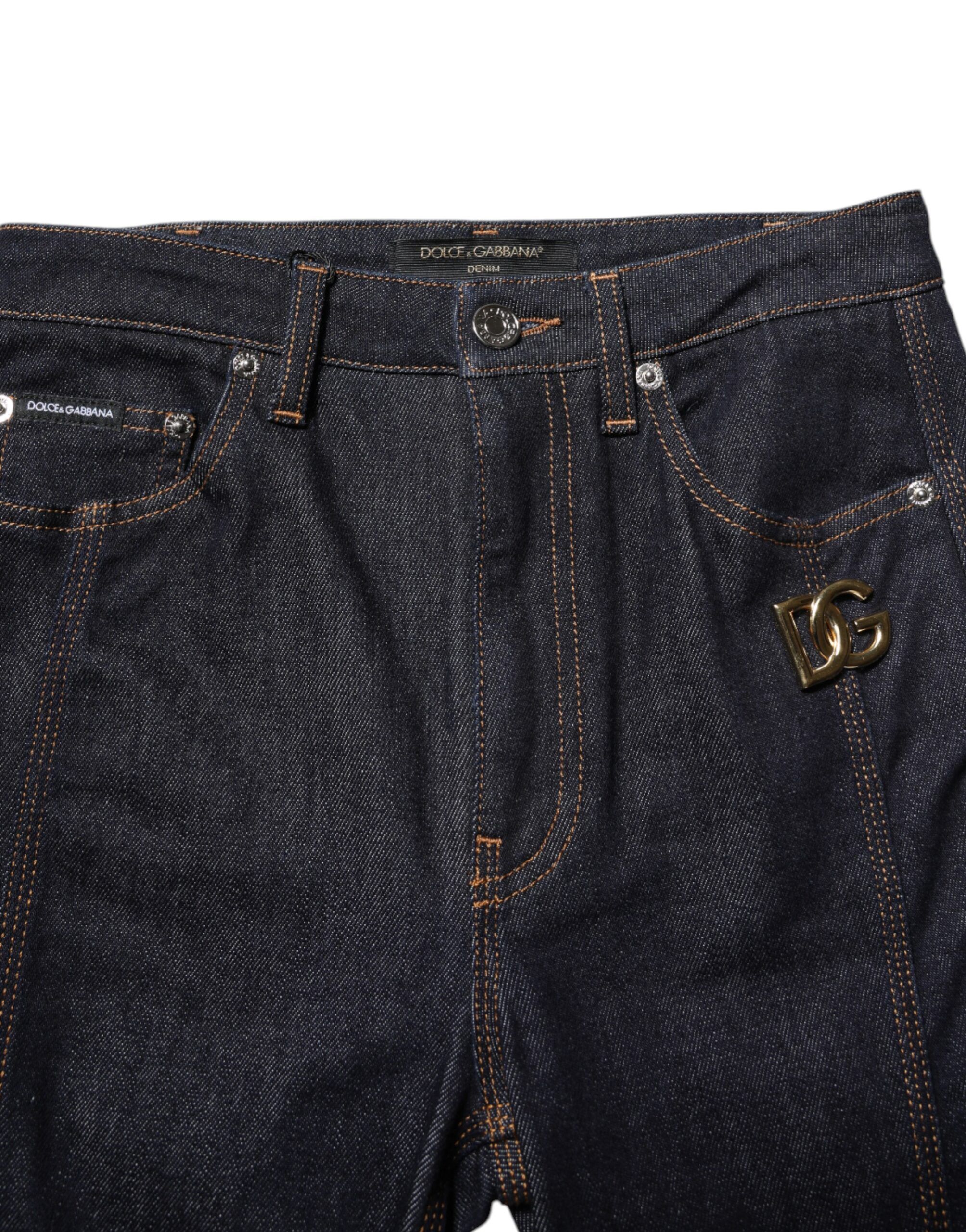 Cotton Mid Waist Bootcut Denim Women's Jeans - Dolce & Gabbana - Modalova