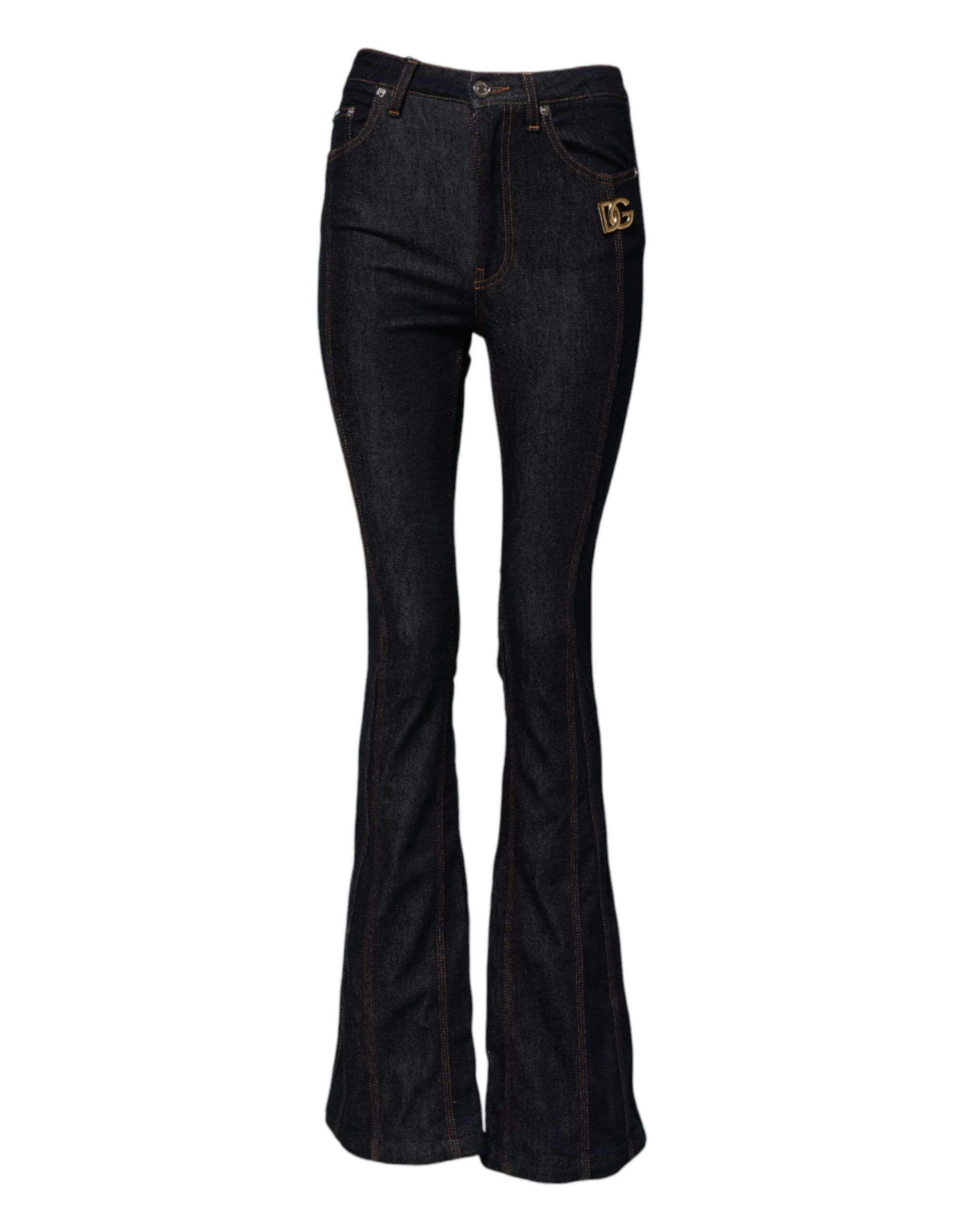 Cotton Mid Waist Bootcut Denim Women's Jeans - Dolce & Gabbana - Modalova