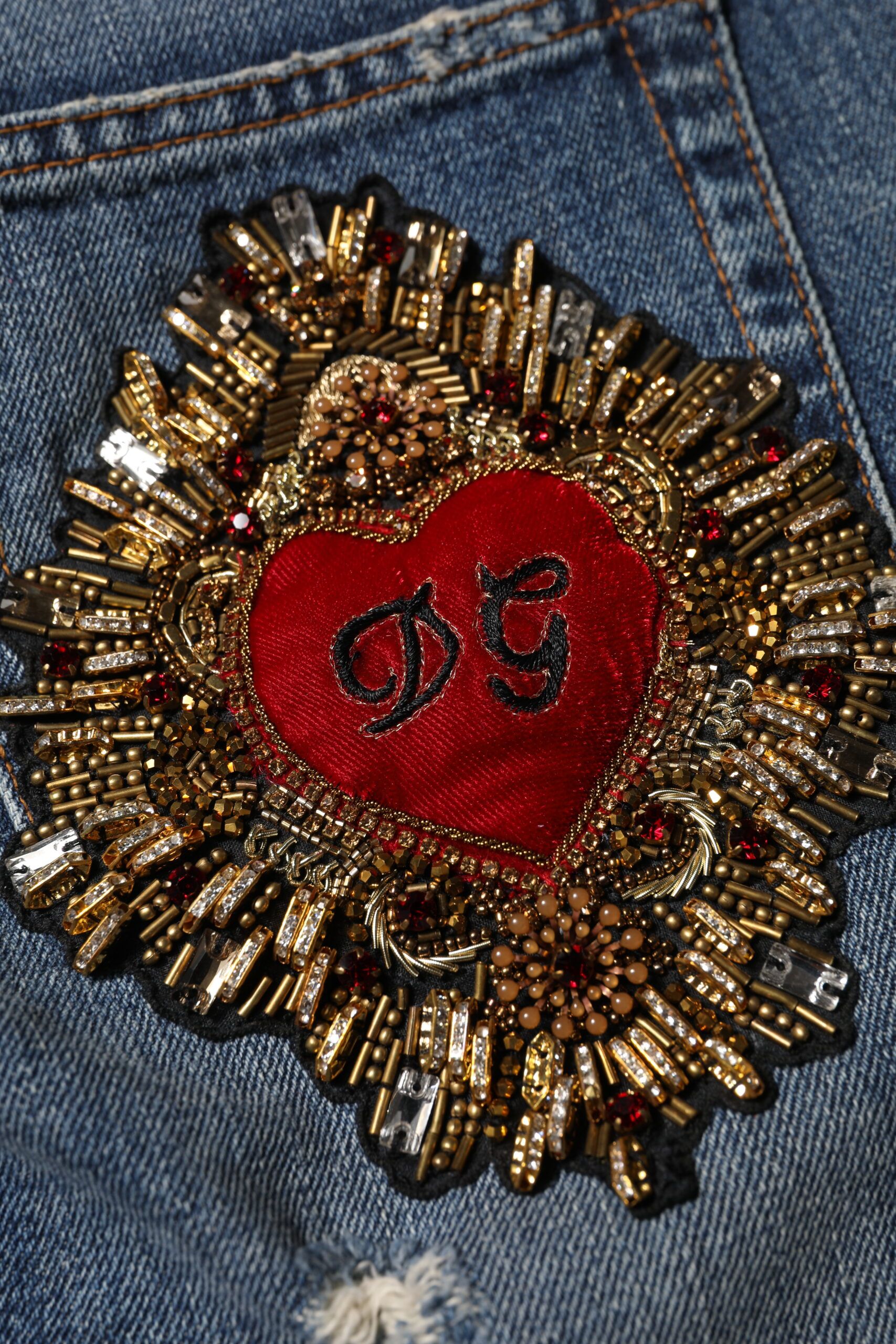 Cotton Boyfriend Tattered Denim Women's Jeans - Dolce & Gabbana - Modalova