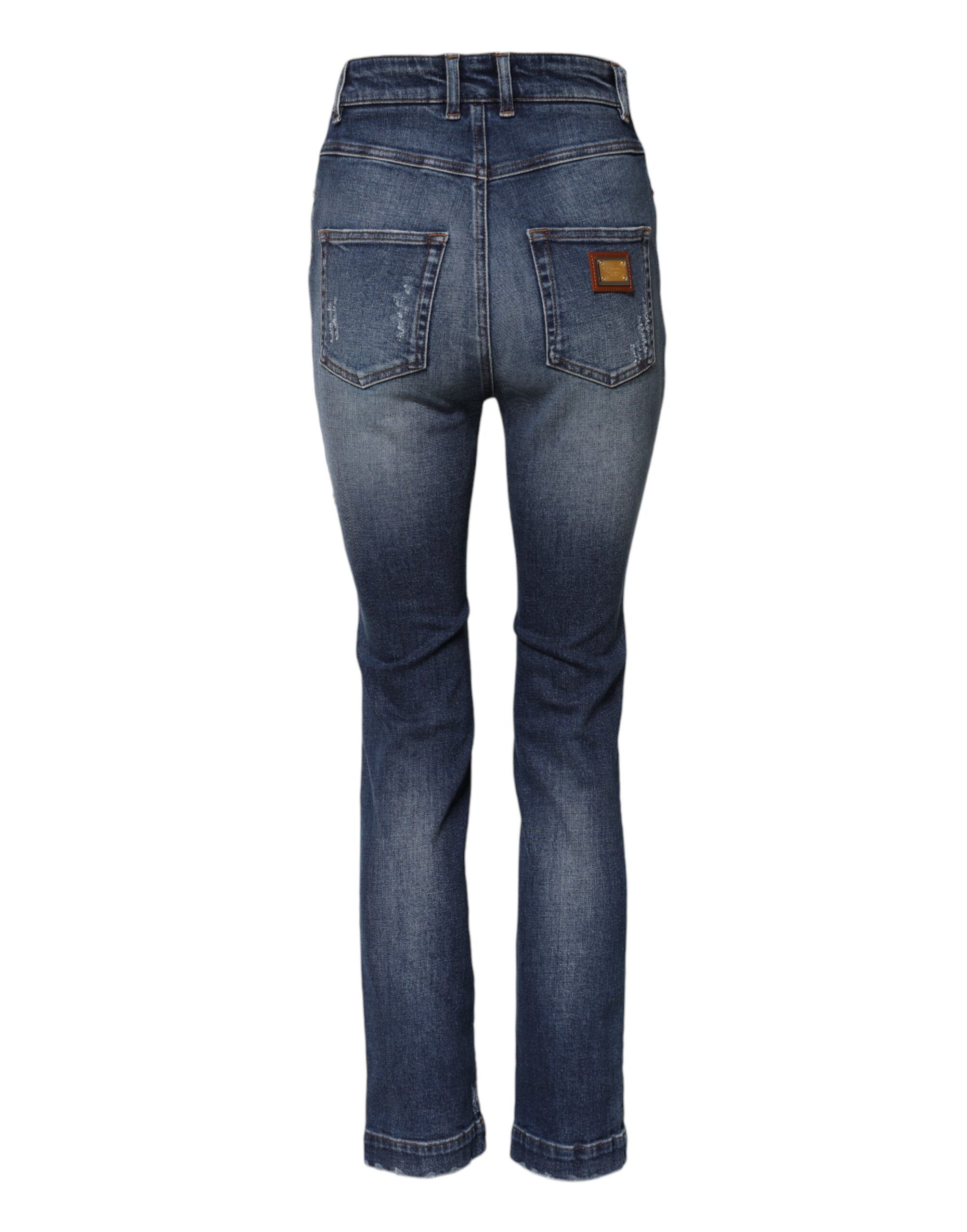 Rhinestone Embellished Denim Women's Jeans - Dolce & Gabbana - Modalova