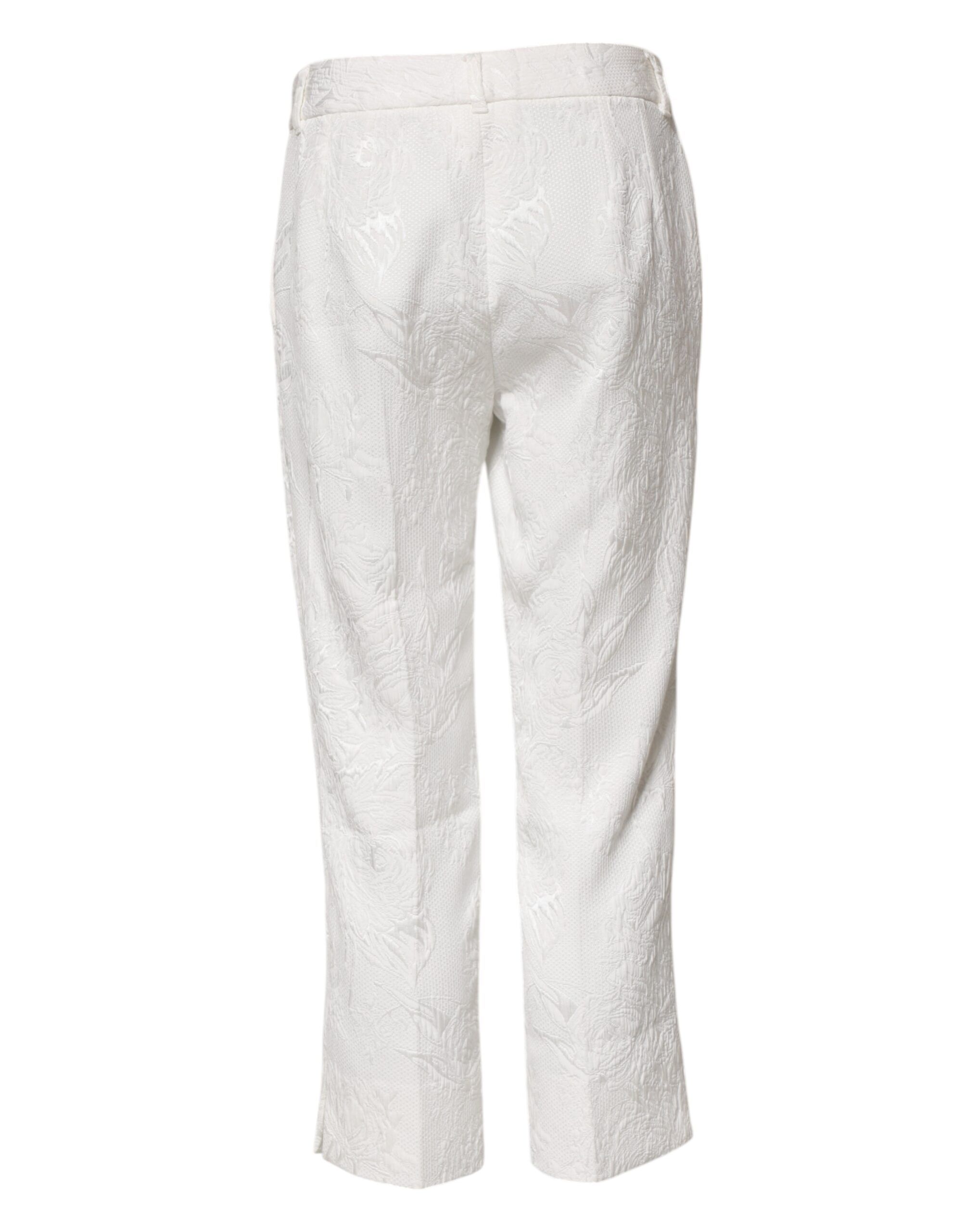 Cotton Floral Jacquard Women's Pants - Dolce & Gabbana - Modalova