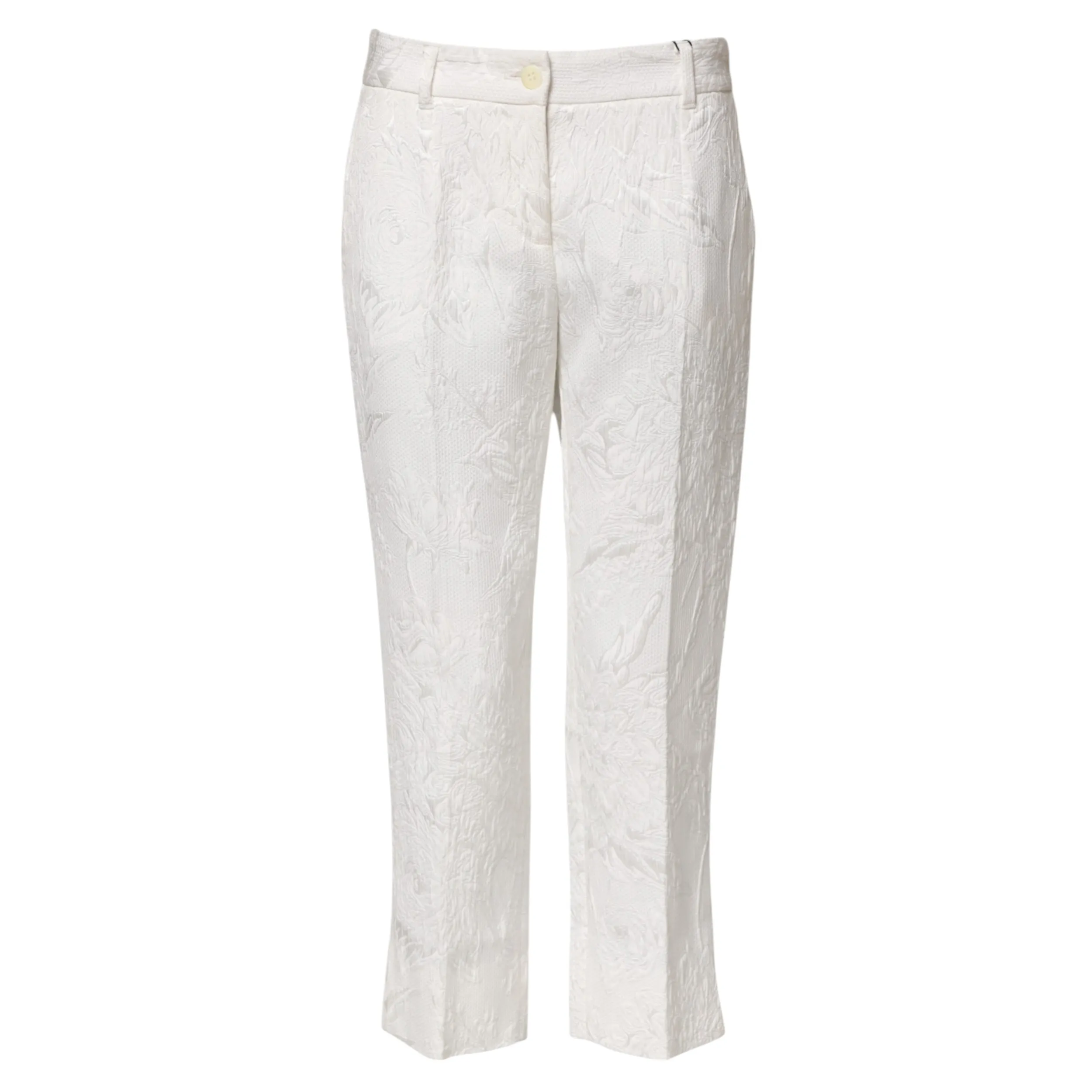Cotton Floral Jacquard Women's Pants - Dolce & Gabbana - Modalova