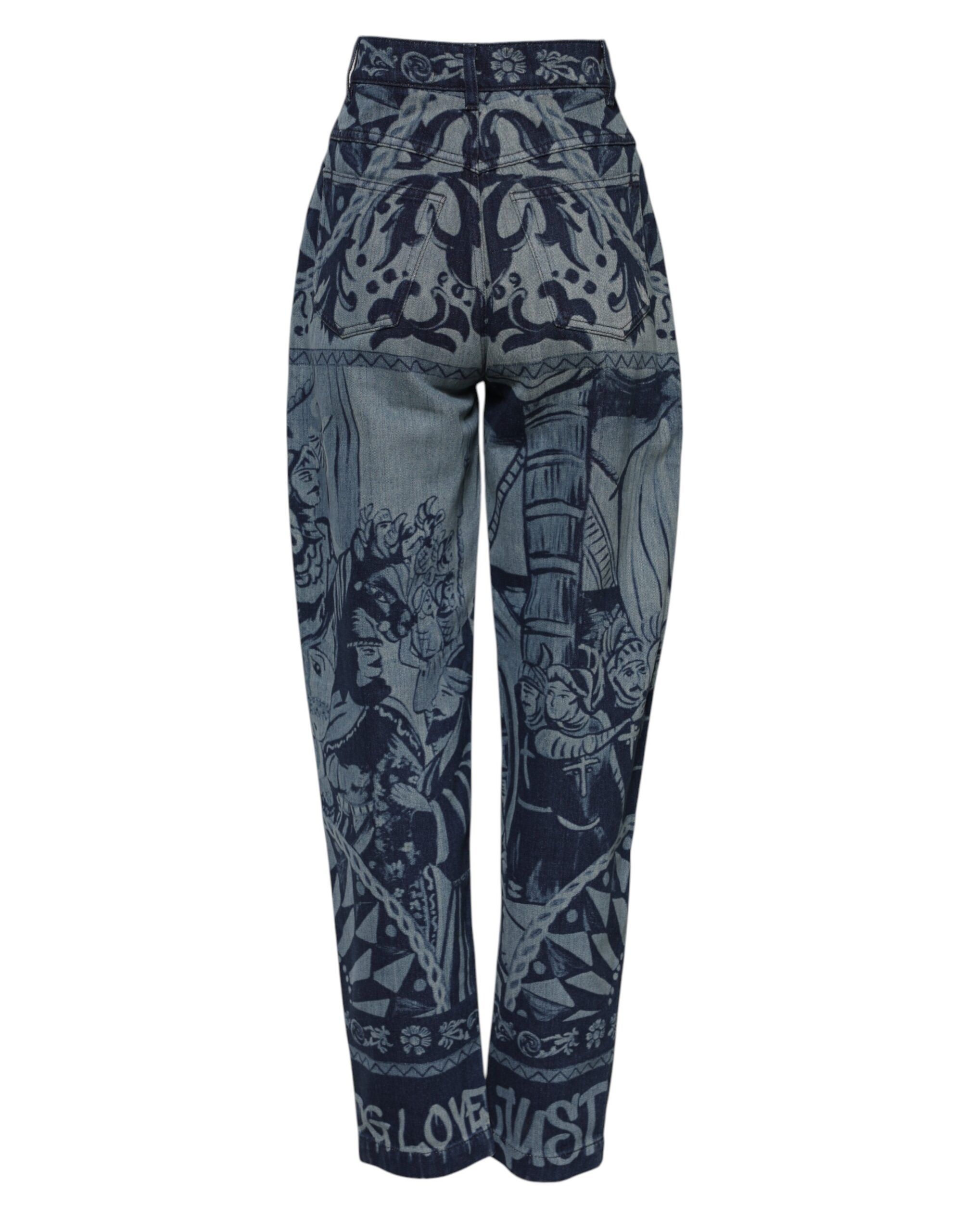 Graphic Print Tapered Denim Women's Jeans - Dolce & Gabbana - Modalova