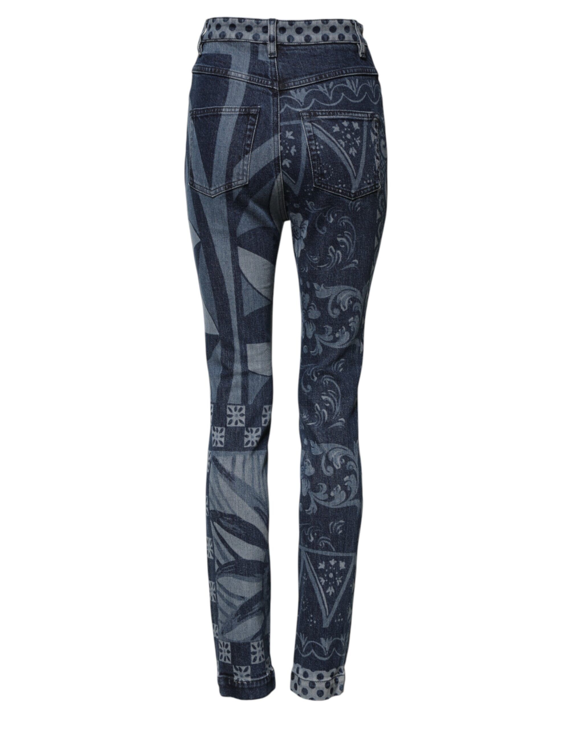 Graphic Print Cotton Skinny Denim Women's Jeans - Dolce & Gabbana - Modalova