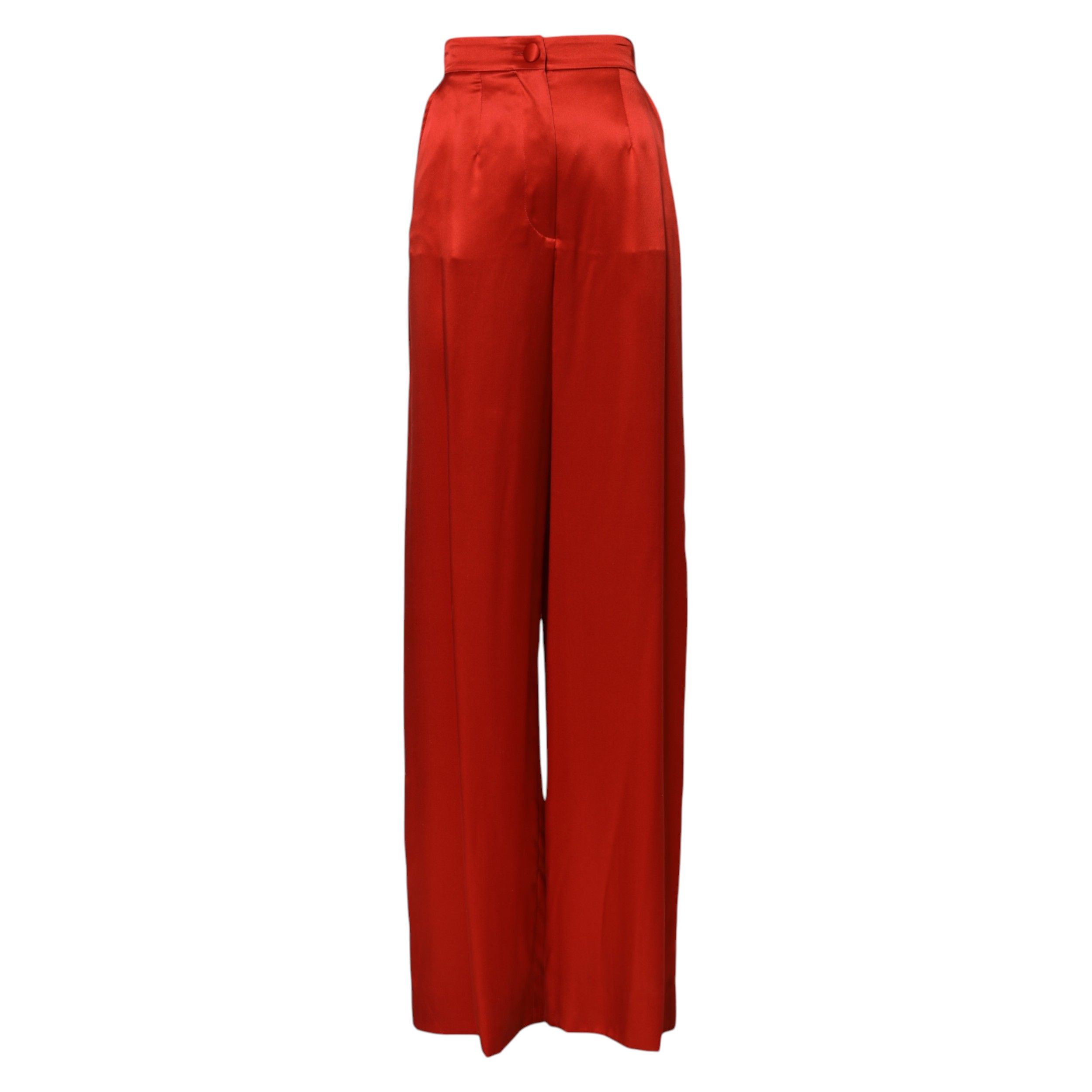 Satin High Waist Wide Leg Women's Pants - Dolce & Gabbana - Modalova