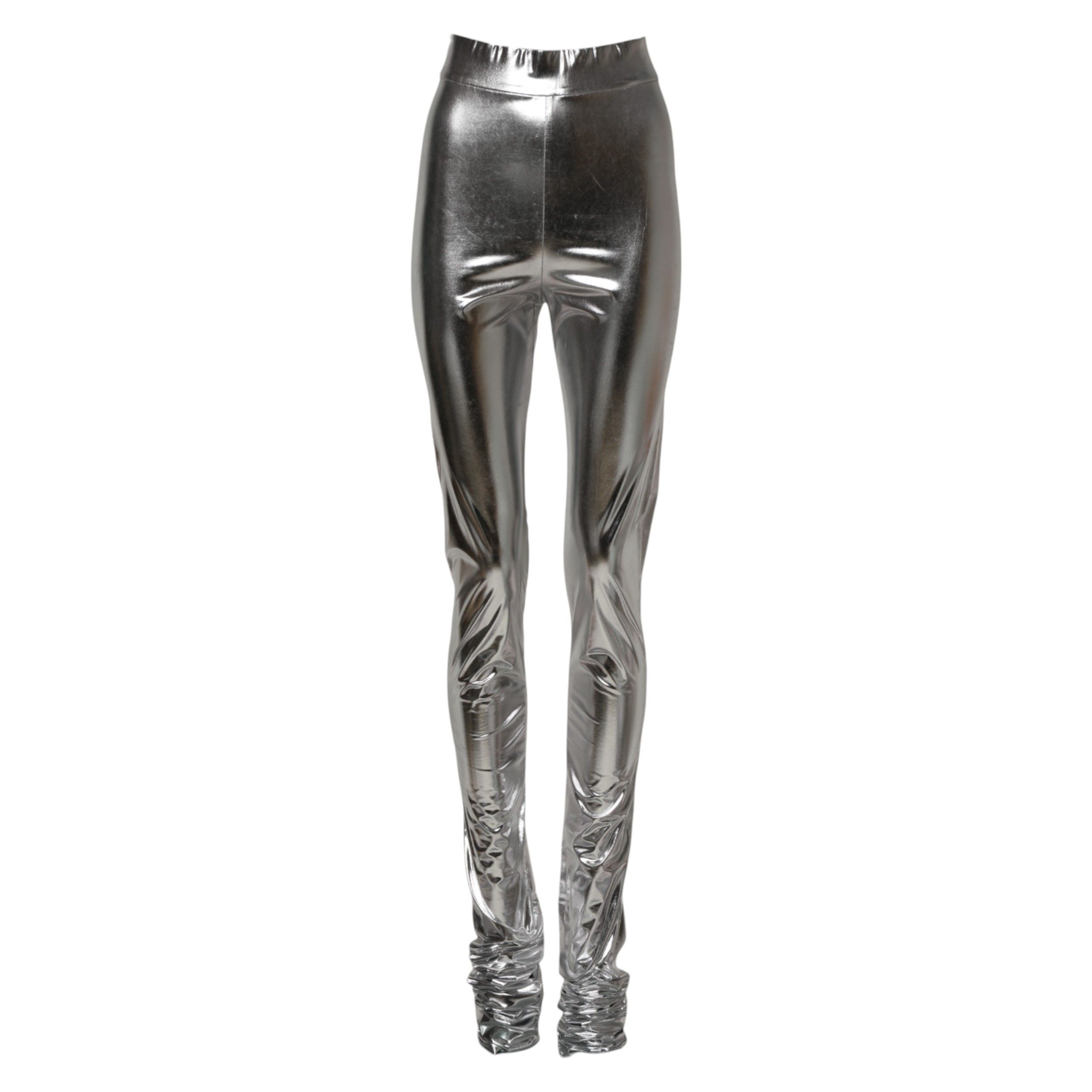 Metallic Polyester Slim Fit Leggings Women's Pants - Dolce & Gabbana - Modalova