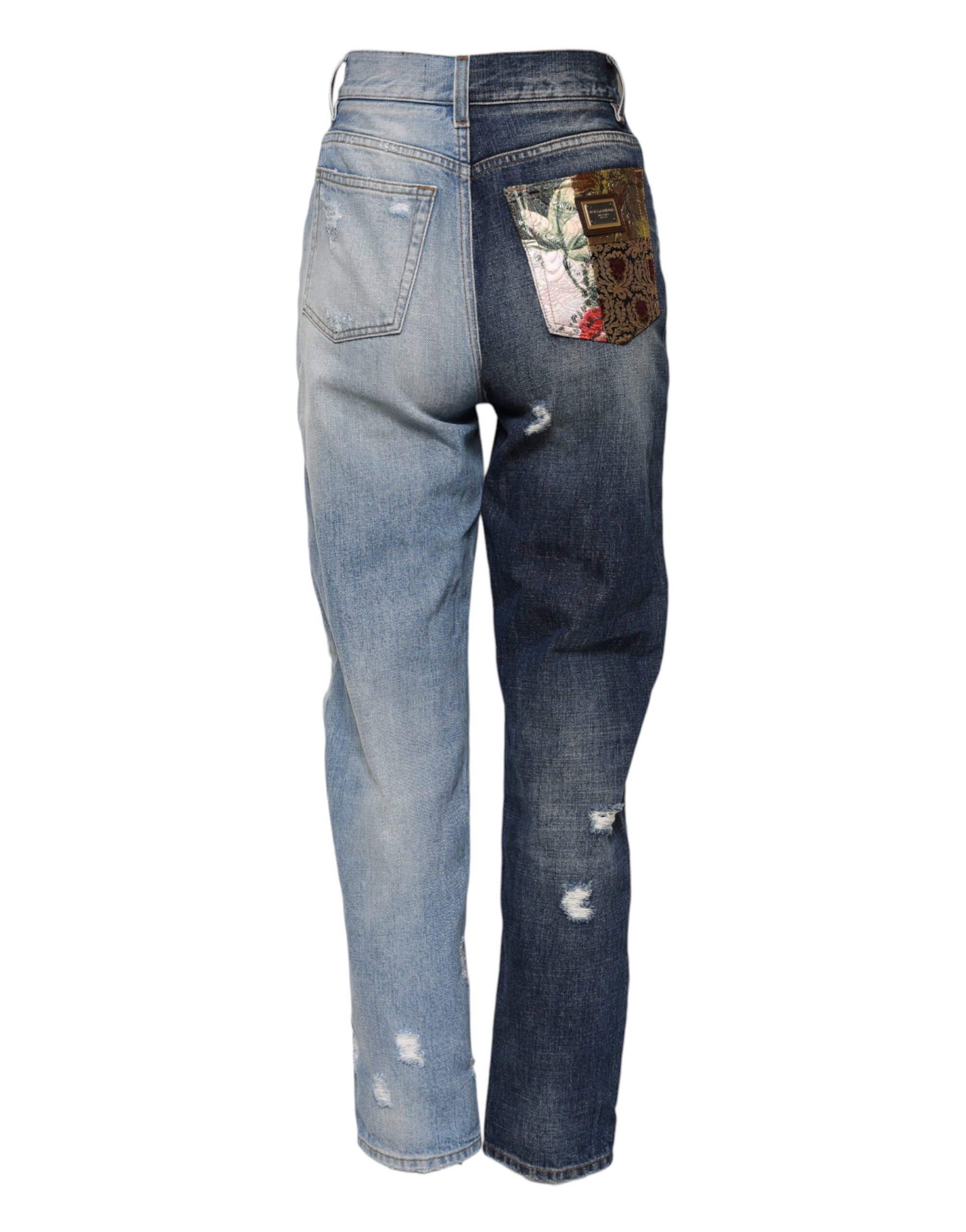 Patchwork Tapered Denim Women's Jeans - Dolce & Gabbana - Modalova