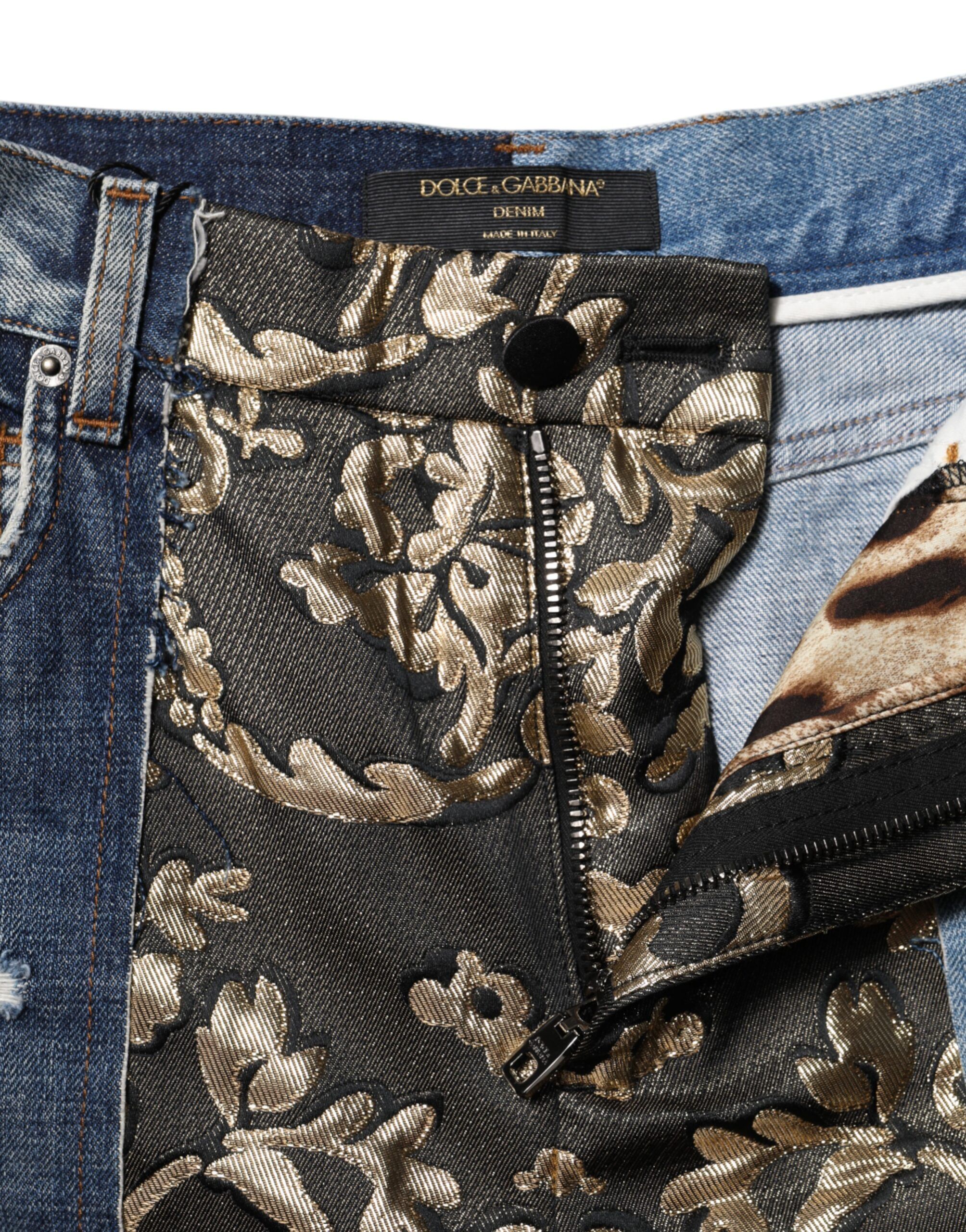 Patchwork Tapered Denim Women's Jeans - Dolce & Gabbana - Modalova