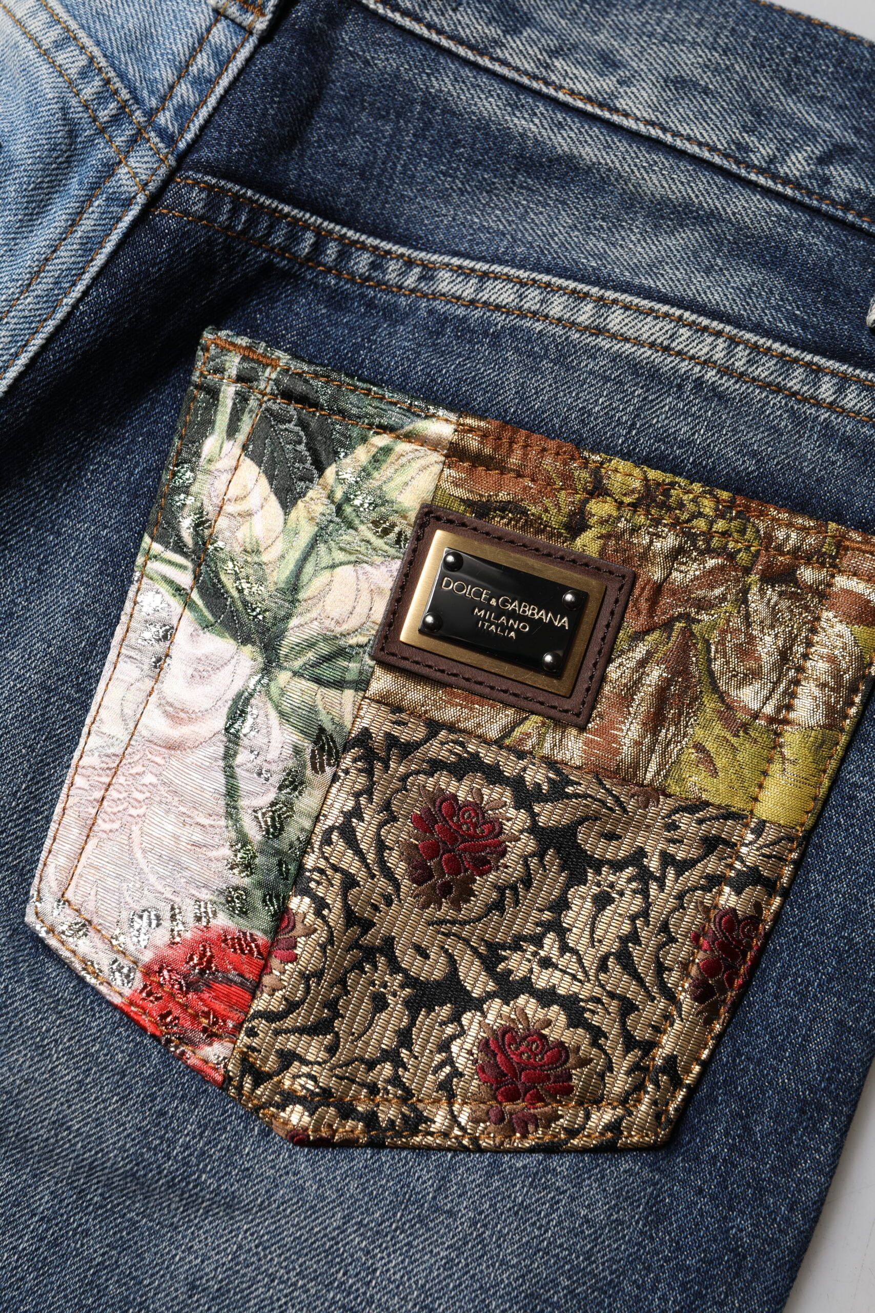 Patchwork Tapered Denim Women's Jeans - Dolce & Gabbana - Modalova