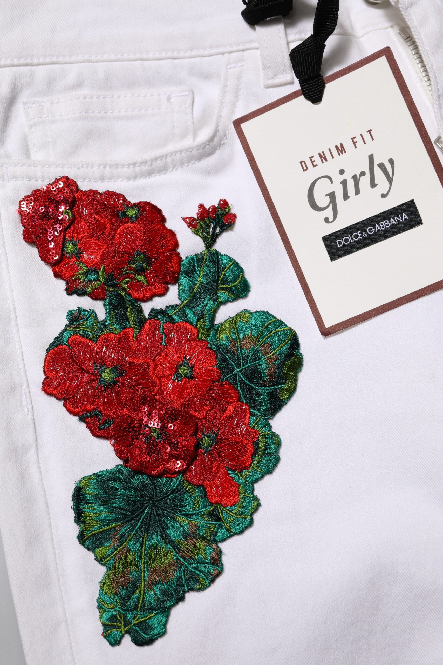 Floral Embroidery GIRLY Denim Women's Jeans - Dolce & Gabbana - Modalova