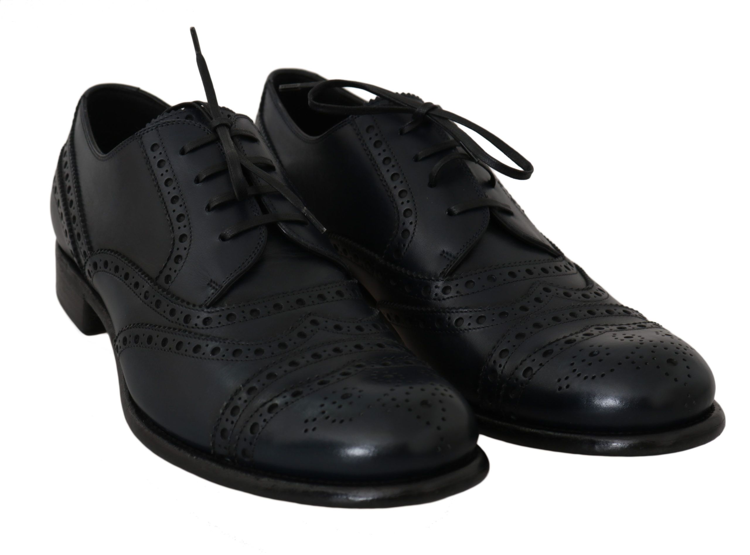 Dark Leather Wingtip Oxford Dress Men's Shoes - Dolce & Gabbana - Modalova