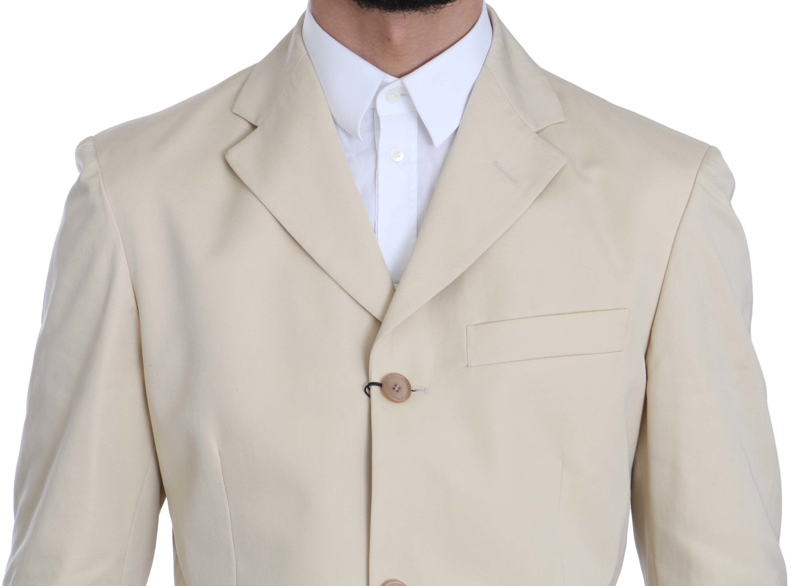 Two Piece 3 Button Cotton Solid Men's Suit - Romeo Gigli - Modalova