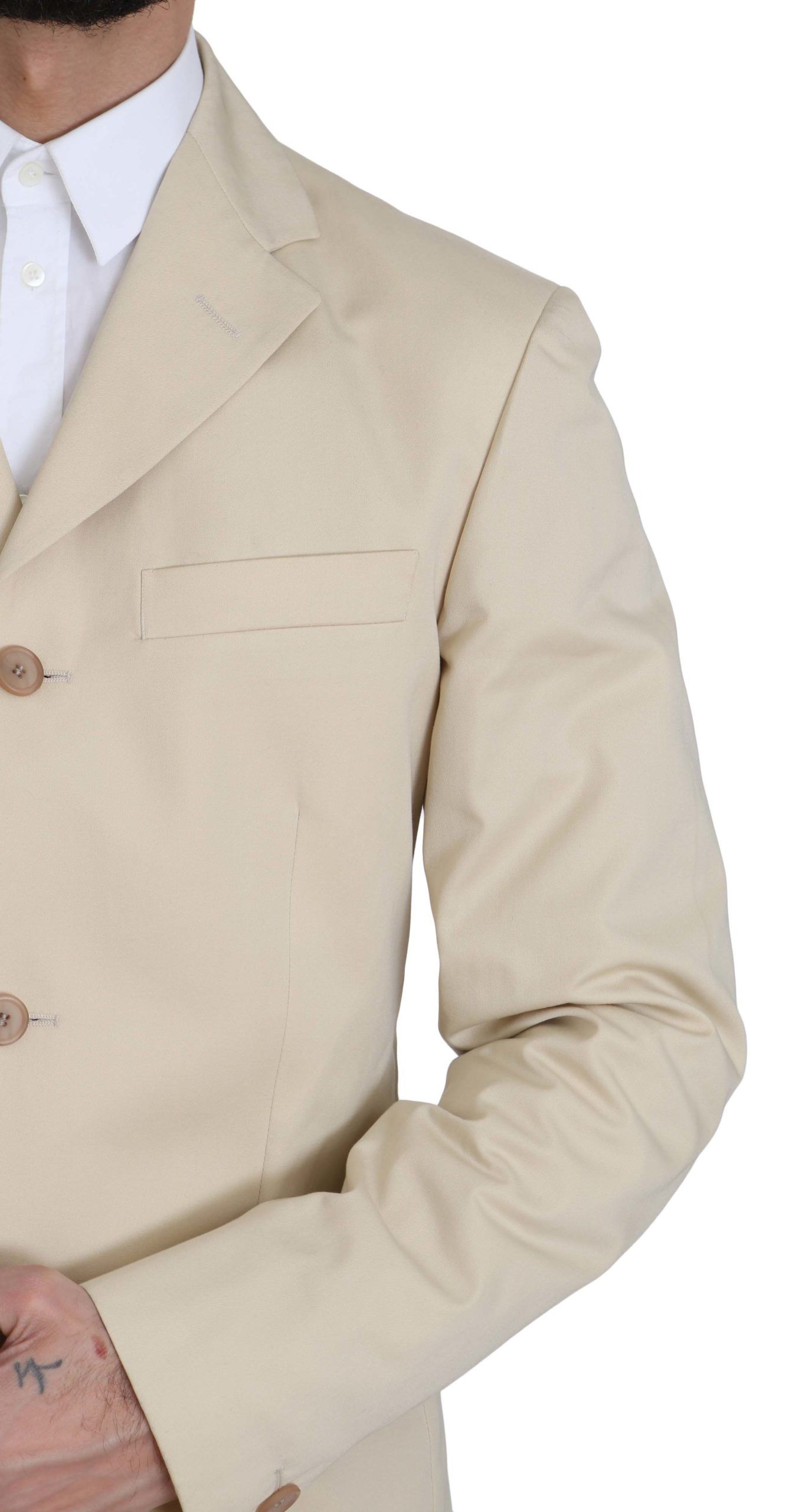 Two Piece 3 Button Cotton Solid Men's Suit - Romeo Gigli - Modalova