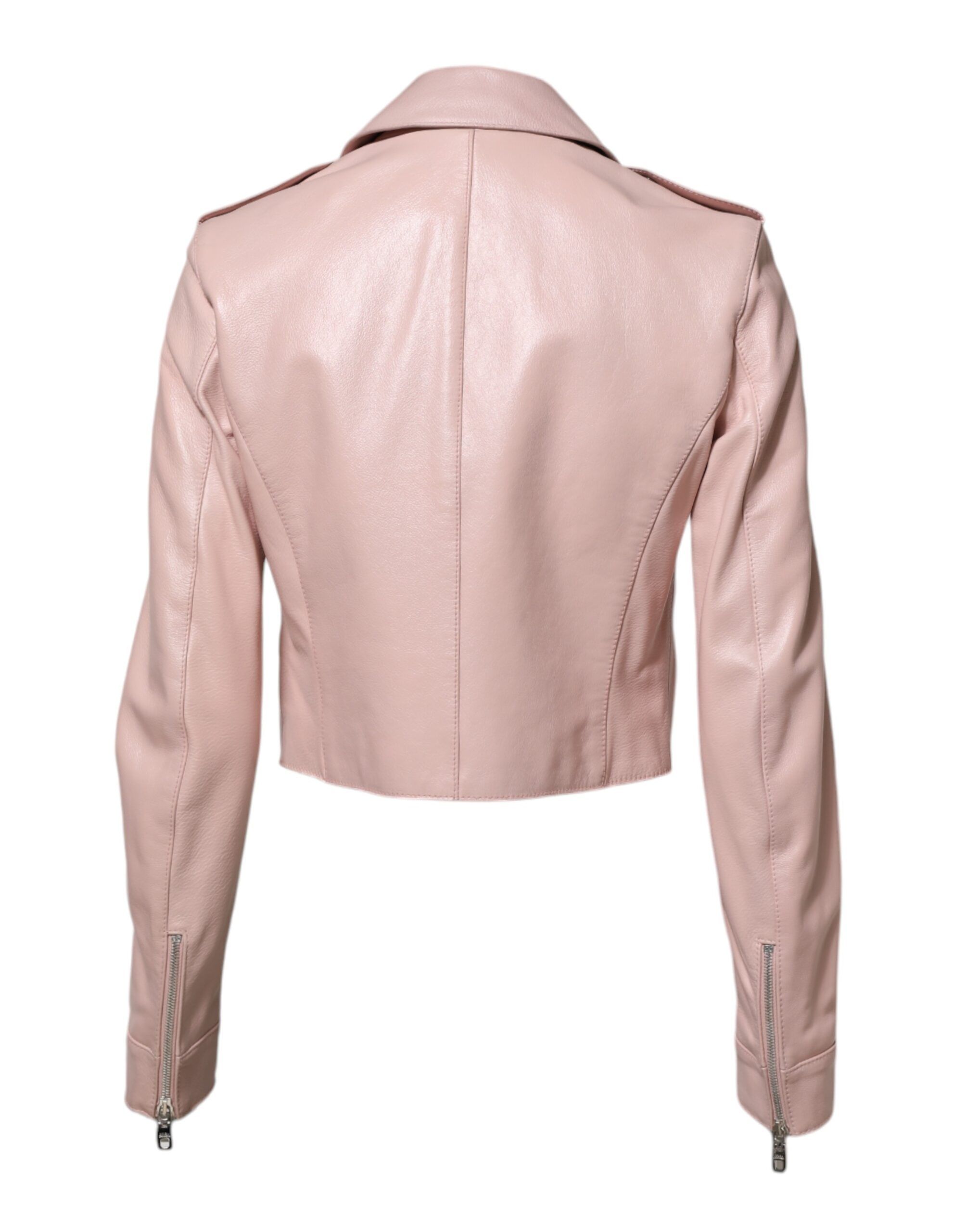 Light Collar Leather Women Biker Women's Jacket - Dolce & Gabbana - Modalova