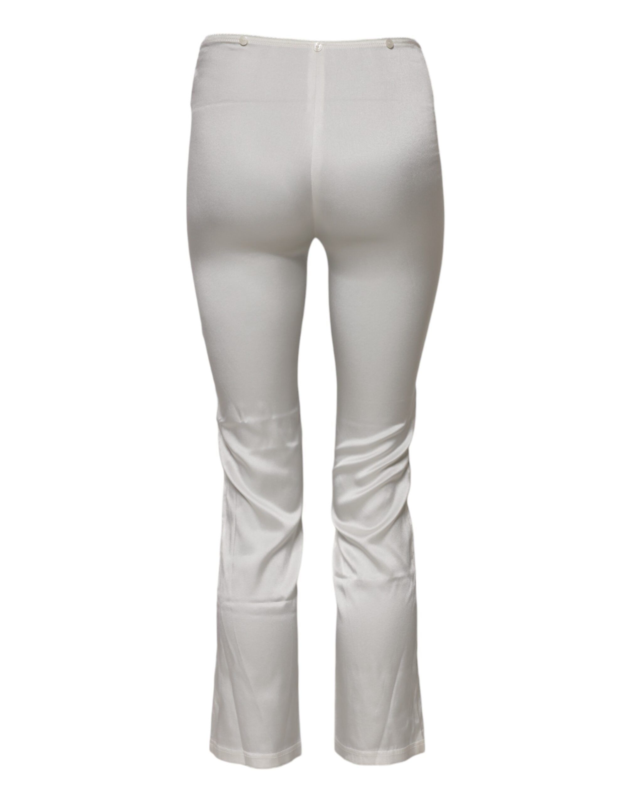Ivory Silk Tapered High Waist Women's Pants (Pre-Owned) - Dolce & Gabbana - Modalova