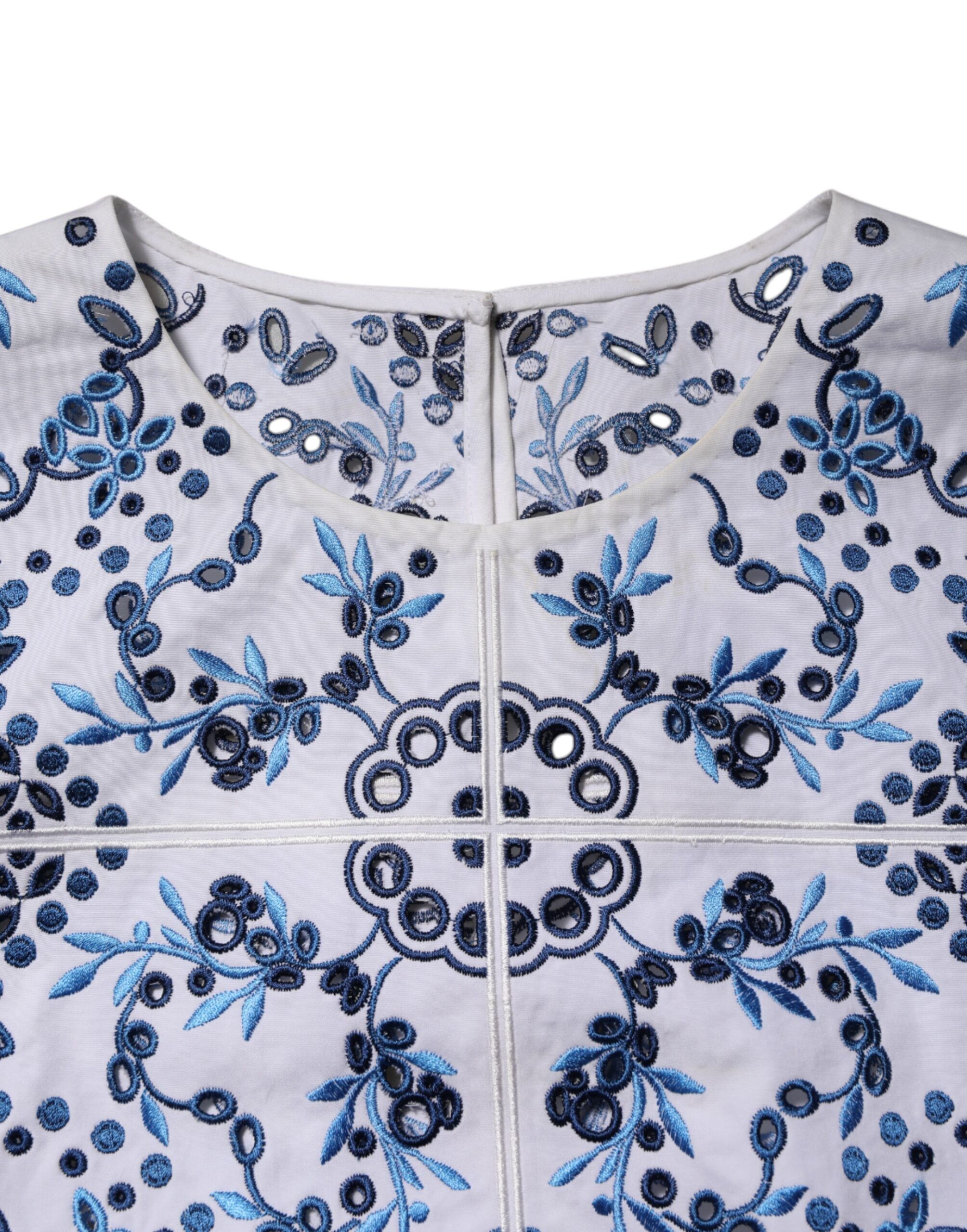 Blue Lace Eyelet Crew Neck Blouse Women's Top (Pre-Owned) - Dolce & Gabbana - Modalova