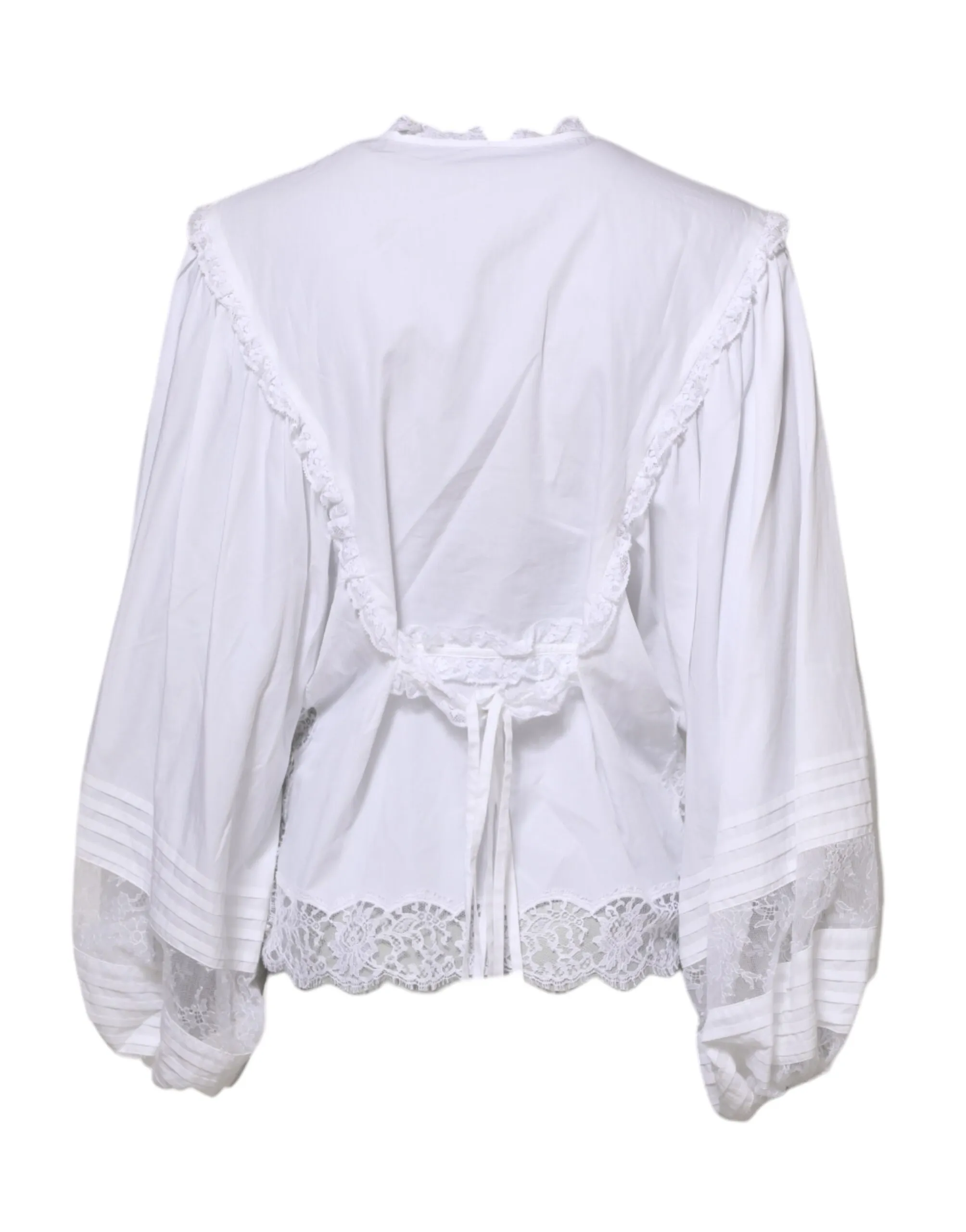 Ruffled Lace Embellished Blouse Women's Top (Pre-Owned) - Dolce & Gabbana - Modalova