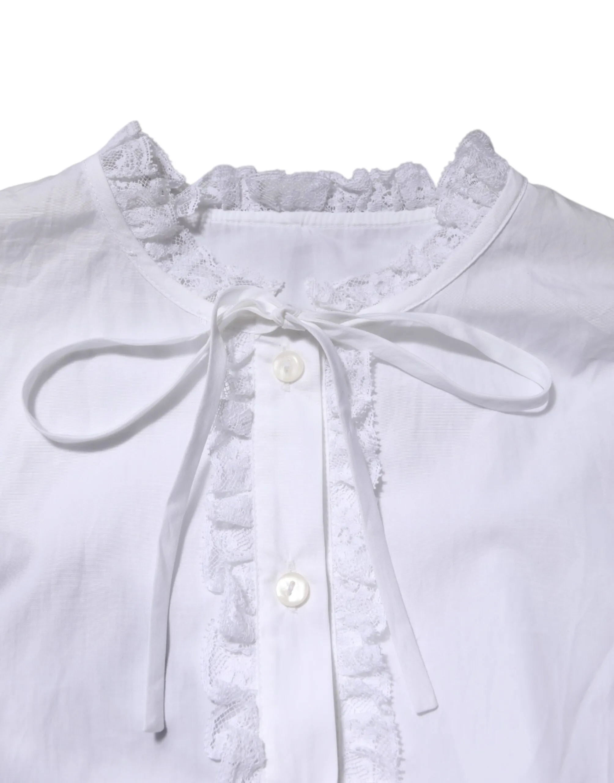 Ruffled Lace Embellished Blouse Women's Top (Pre-Owned) - Dolce & Gabbana - Modalova