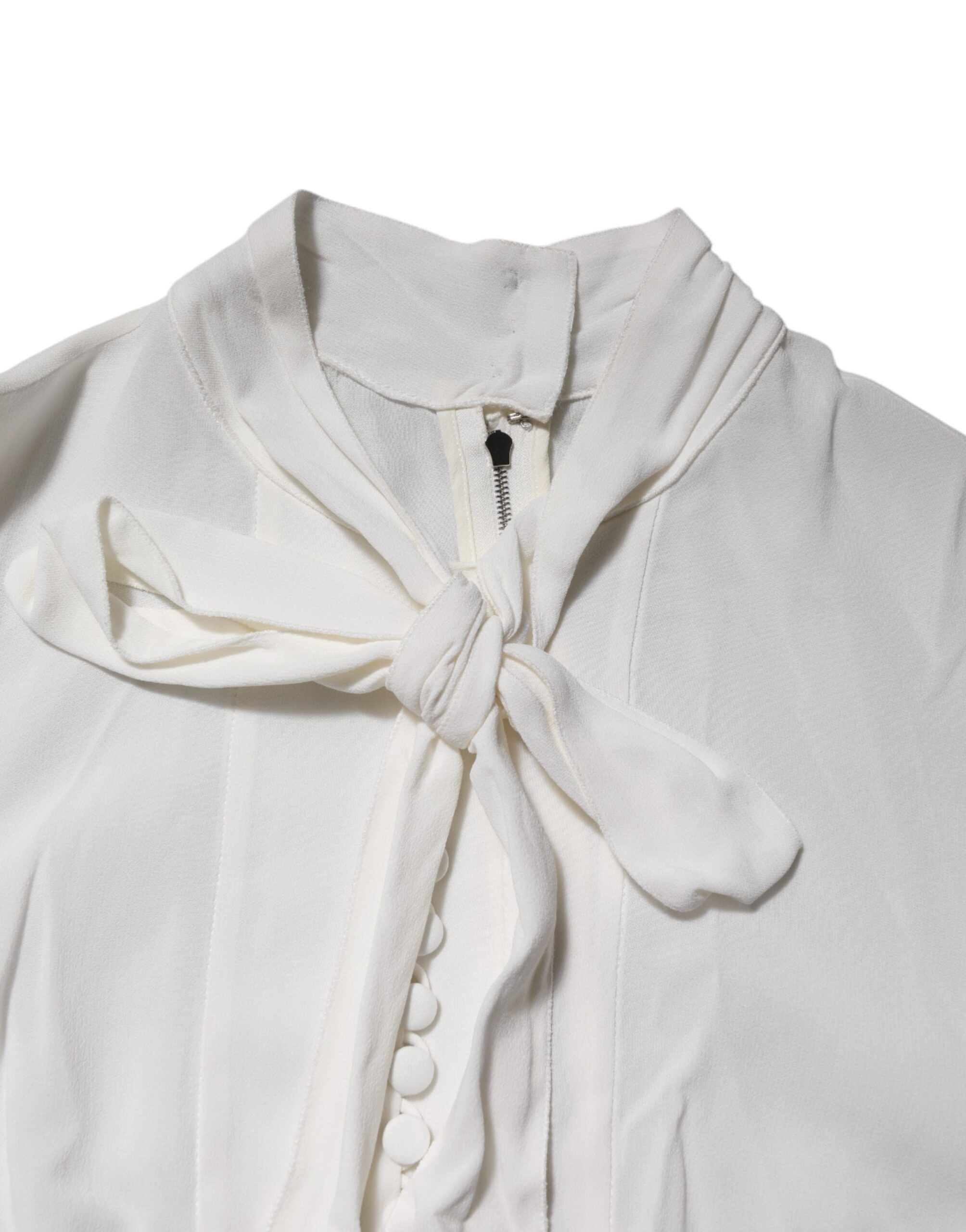 Viscose Ascot Collar Long Sleeves Women's Top - Dolce & Gabbana - Modalova