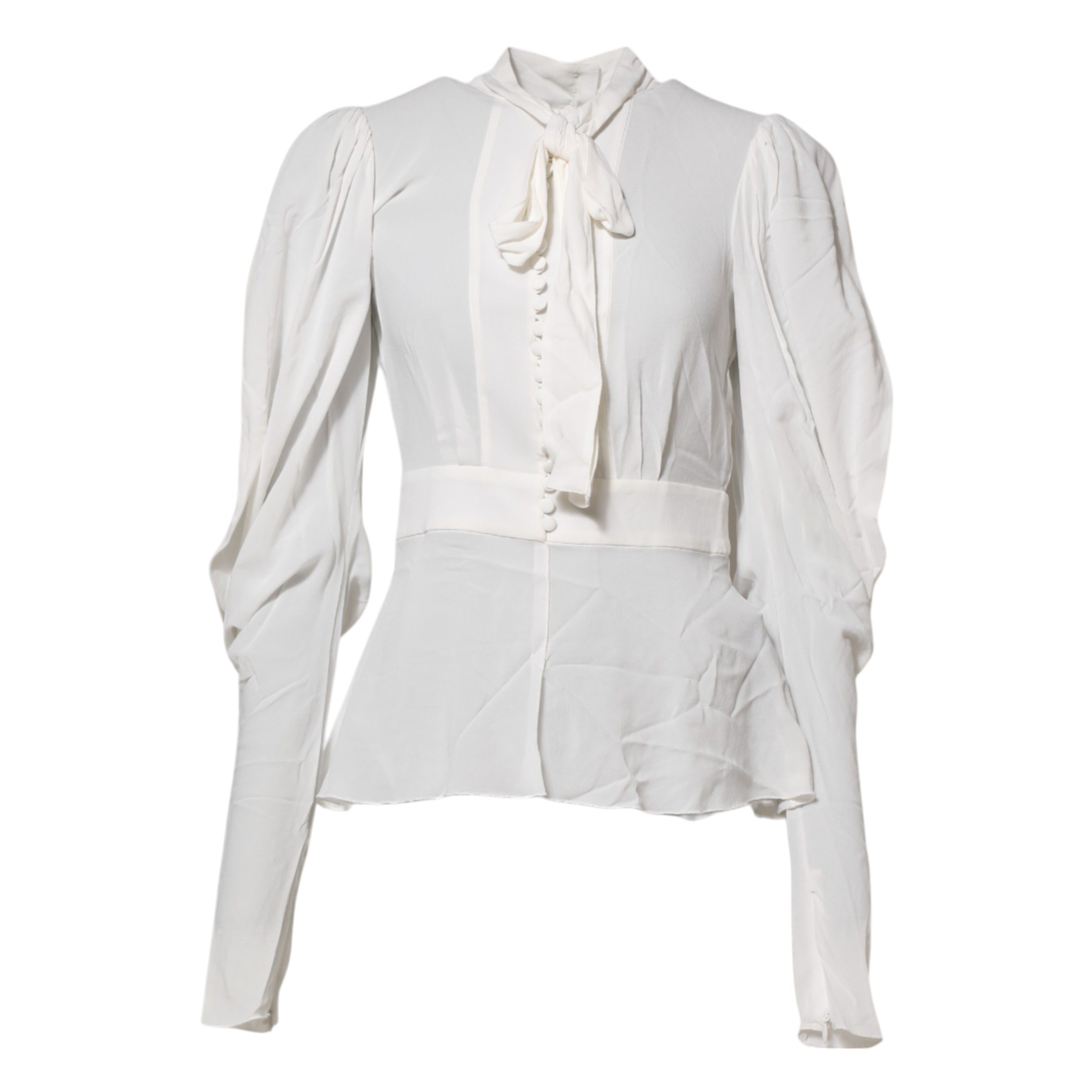 Viscose Ascot Collar Long Sleeves Women's Top - Dolce & Gabbana - Modalova