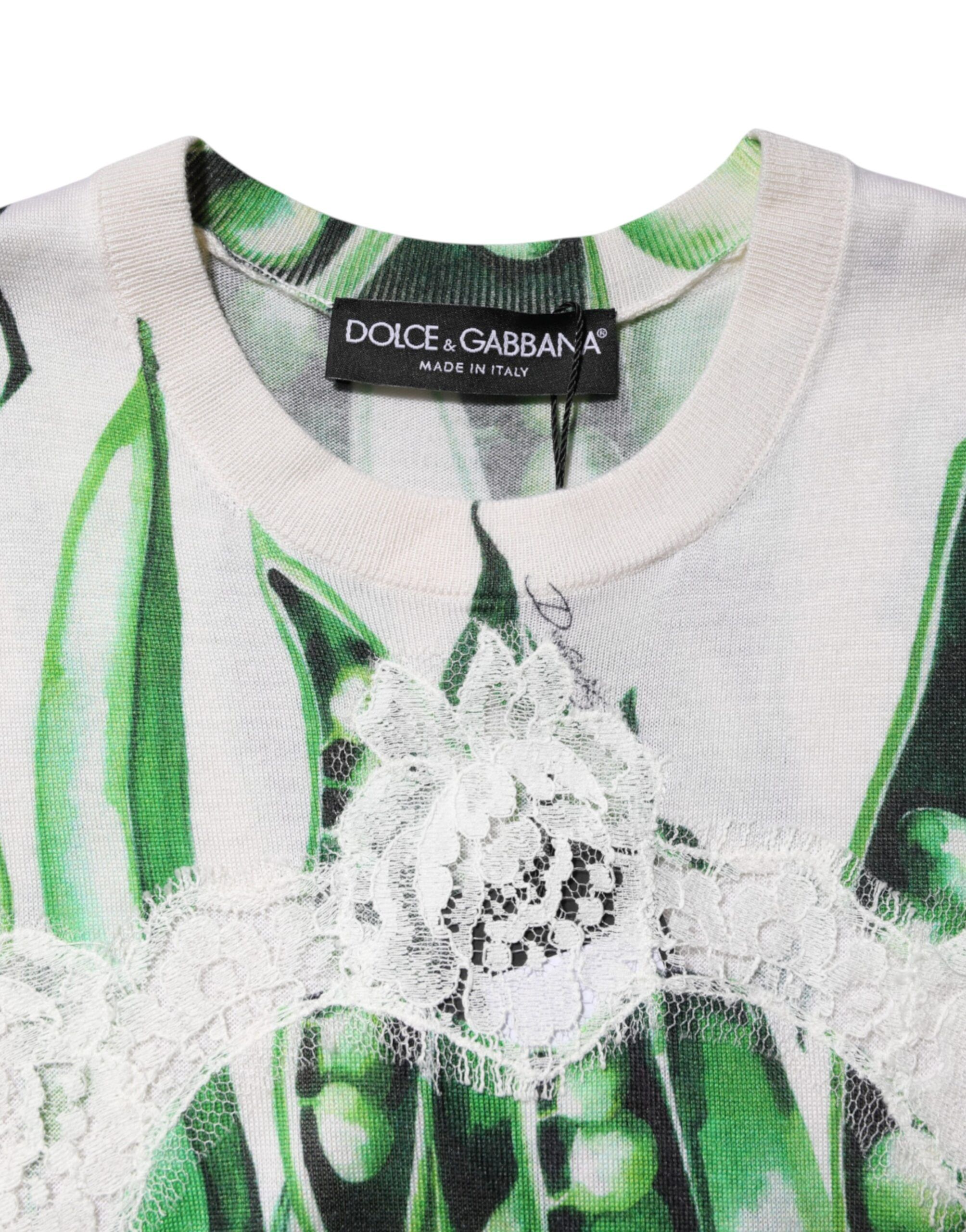 Green Pea Print Sleeveless Blouse Women's Top - Dolce & Gabbana - Modalova