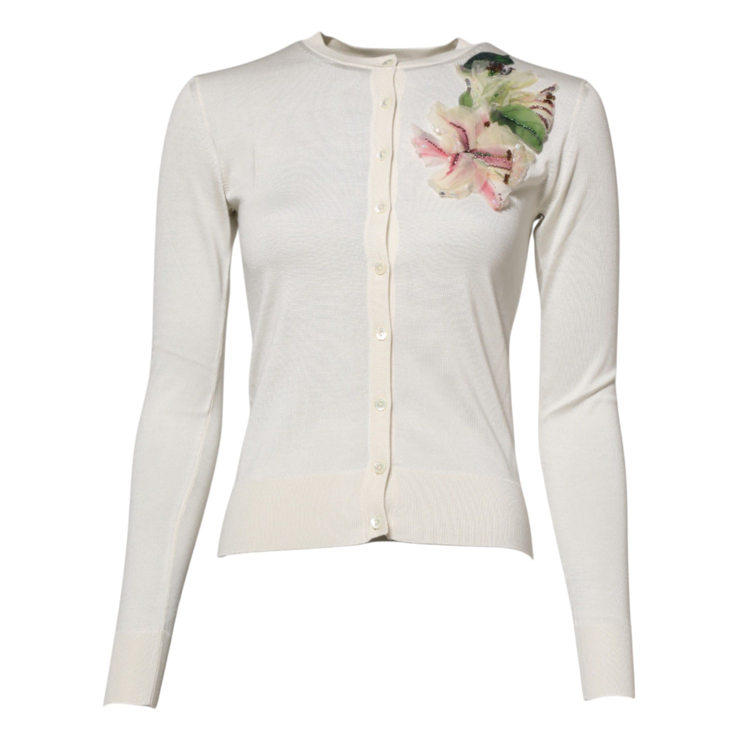 Silk Lily Embellished Cardigan Women's Sweater - Dolce & Gabbana - Modalova