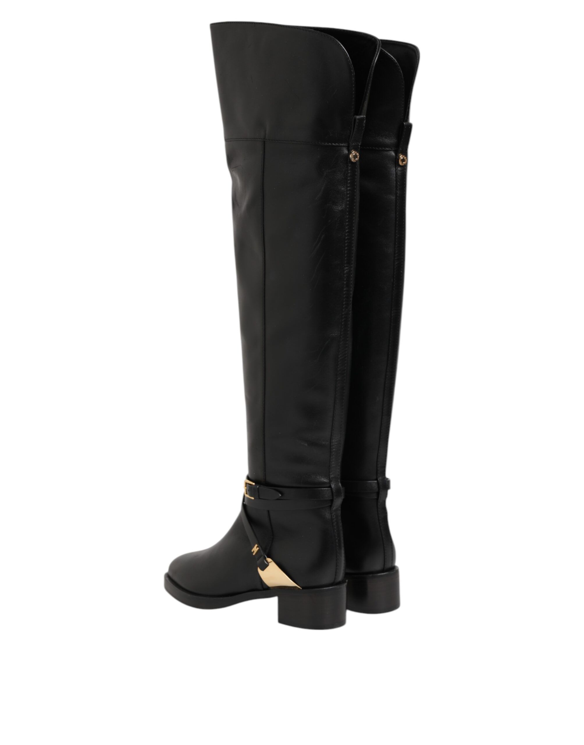 Leather Buckled High Boots Women's Shoes (Pre-Owned) - Elisabetta Franchi - Modalova