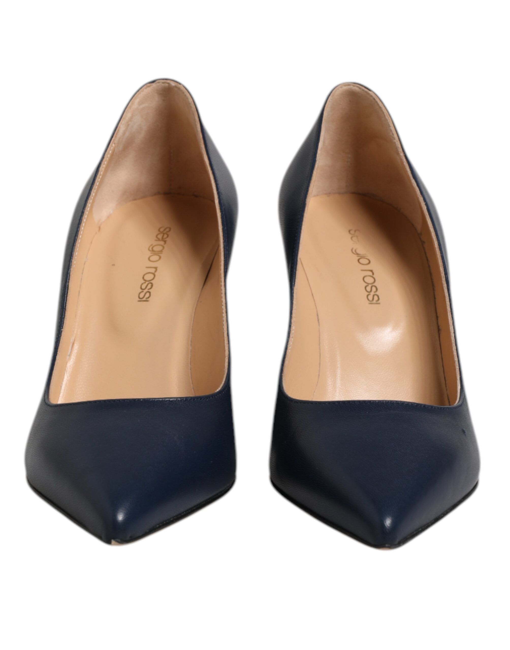 Leather Pointed Toe Block Heels Women's Shoes (Pre-Owned) - Sergio Rossi - Modalova