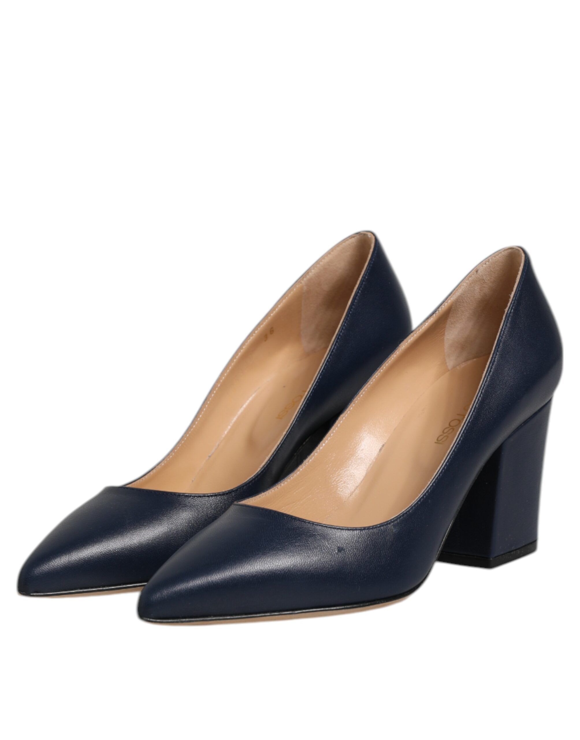 Leather Pointed Toe Block Heels Women's Shoes (Pre-Owned) - Sergio Rossi - Modalova