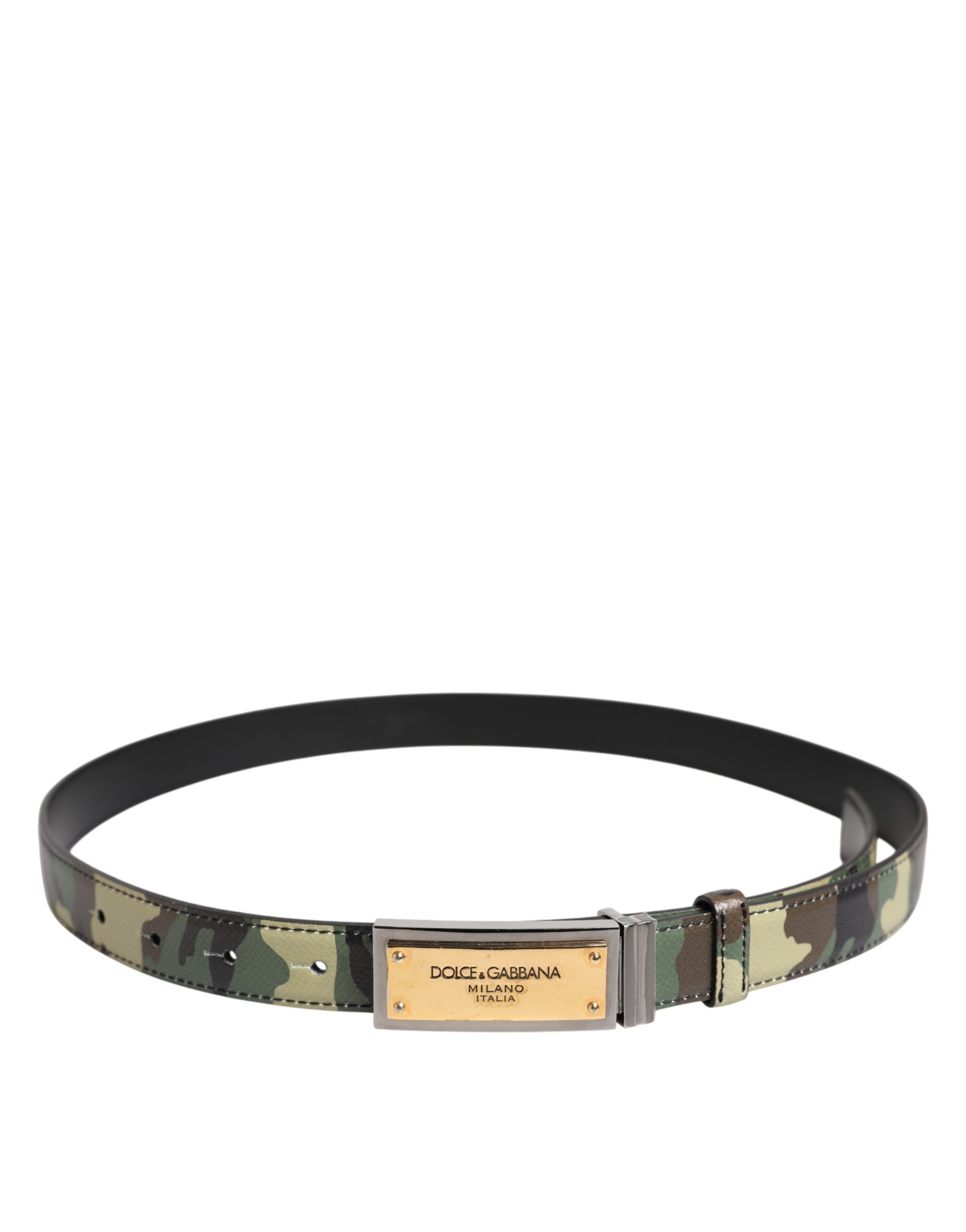 Camouflage Metal Logo Buckle Men's Belt (Pre-Owned) - Dolce & Gabbana - Modalova