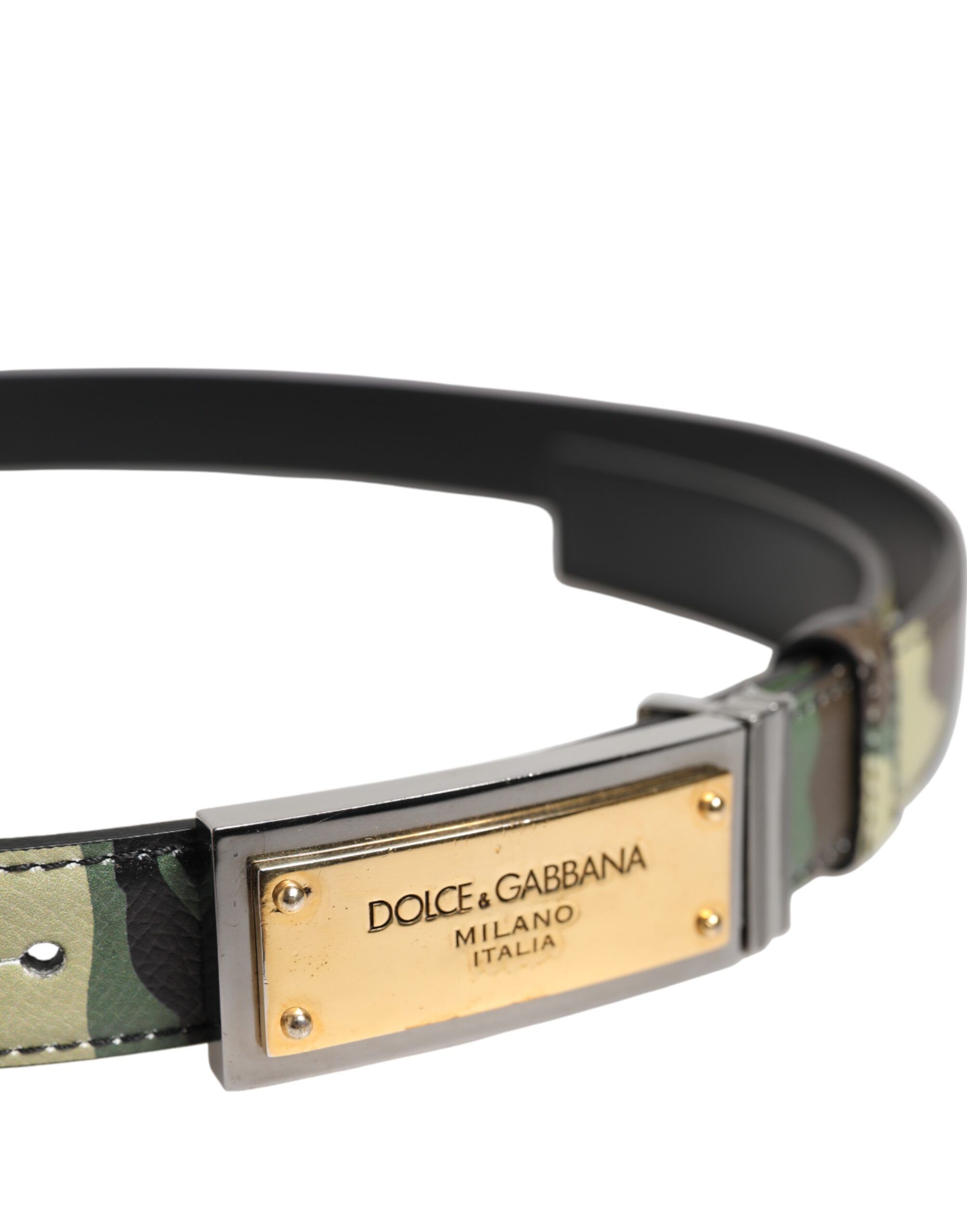 Camouflage Metal Logo Buckle Men's Belt (Pre-Owned) - Dolce & Gabbana - Modalova