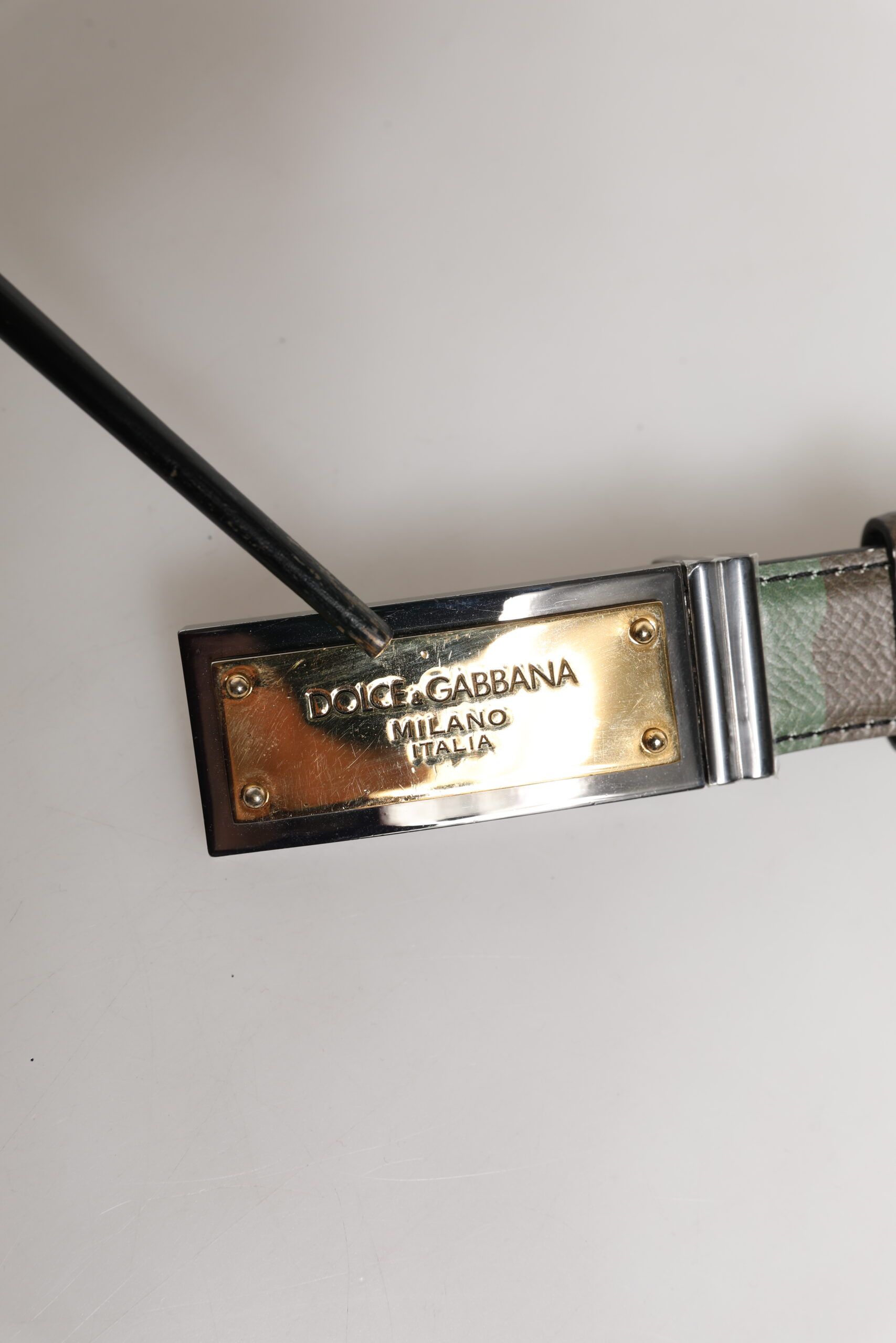 Camouflage Metal Logo Buckle Men's Belt (Pre-Owned) - Dolce & Gabbana - Modalova