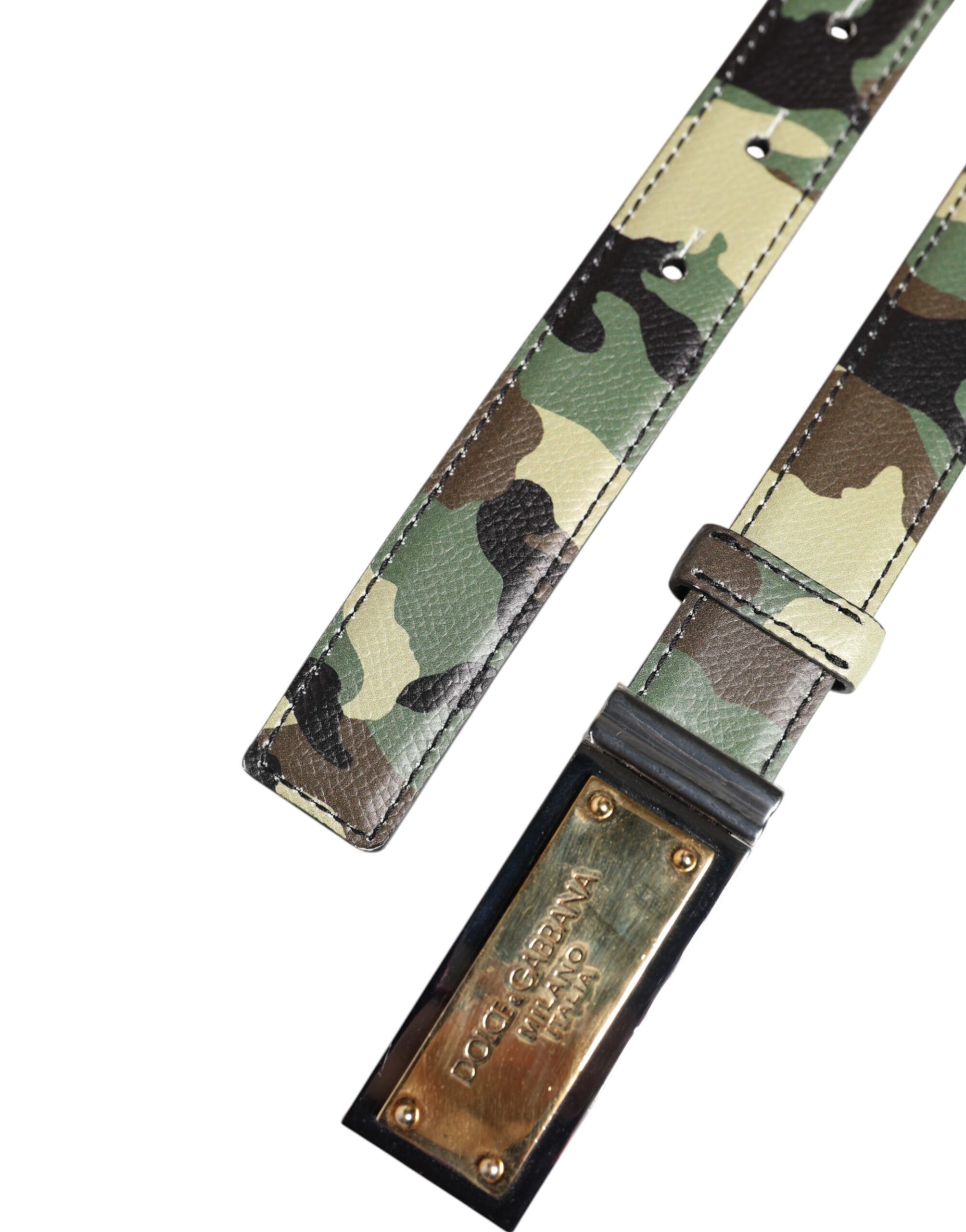 Camouflage Metal Logo Buckle Men's Belt (Pre-Owned) - Dolce & Gabbana - Modalova