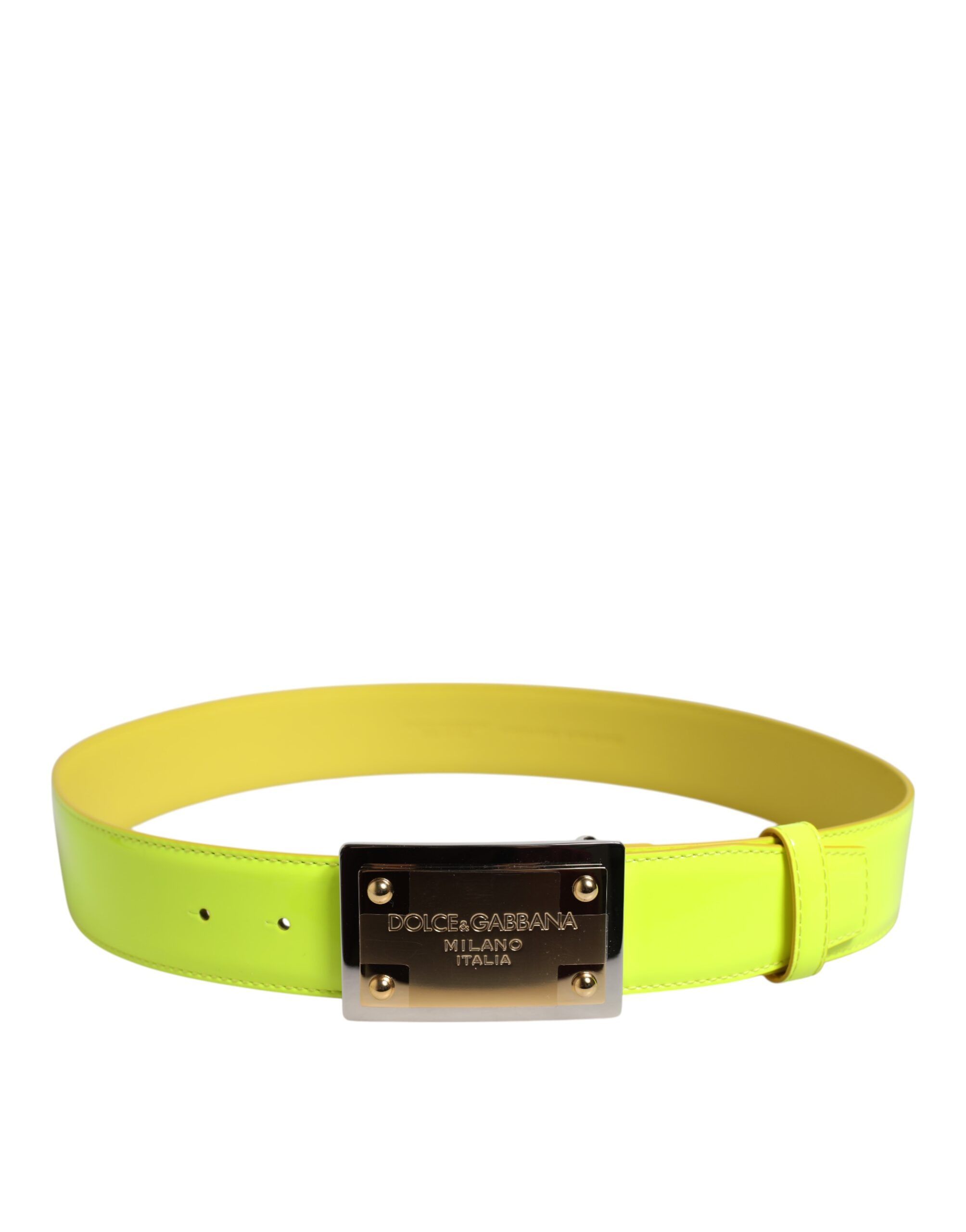 Green Classic Metal Logo Buckle Men's Belt - Dolce & Gabbana - Modalova