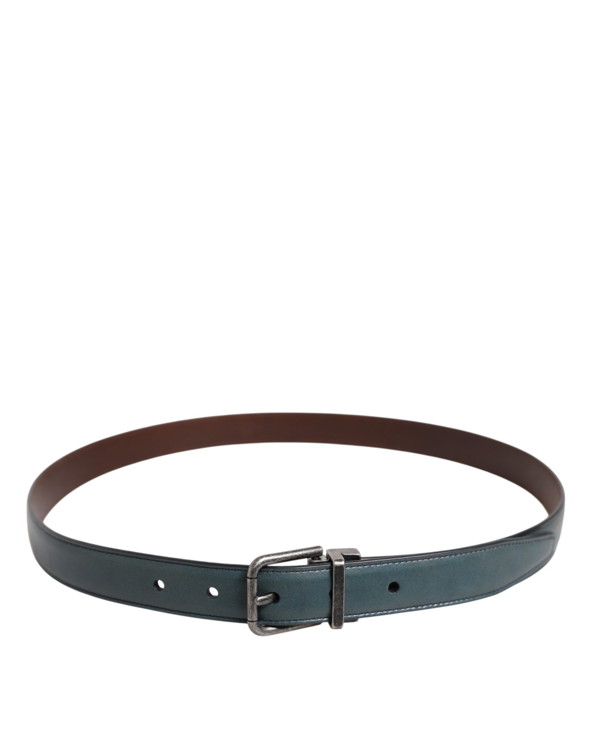 Green Classic Leather Metal Logo Buckle Men's Belt (Pre-Owned) - Dolce & Gabbana - Modalova