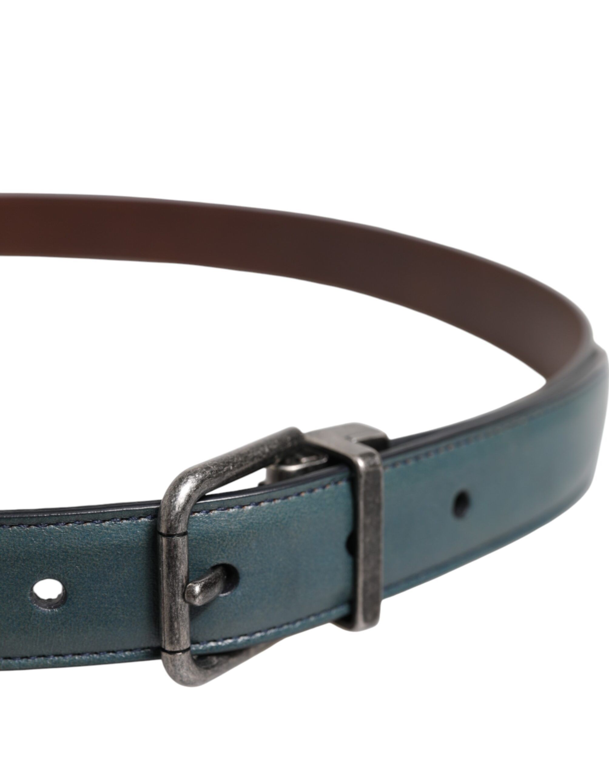Green Classic Leather Metal Logo Buckle Men's Belt (Pre-Owned) - Dolce & Gabbana - Modalova