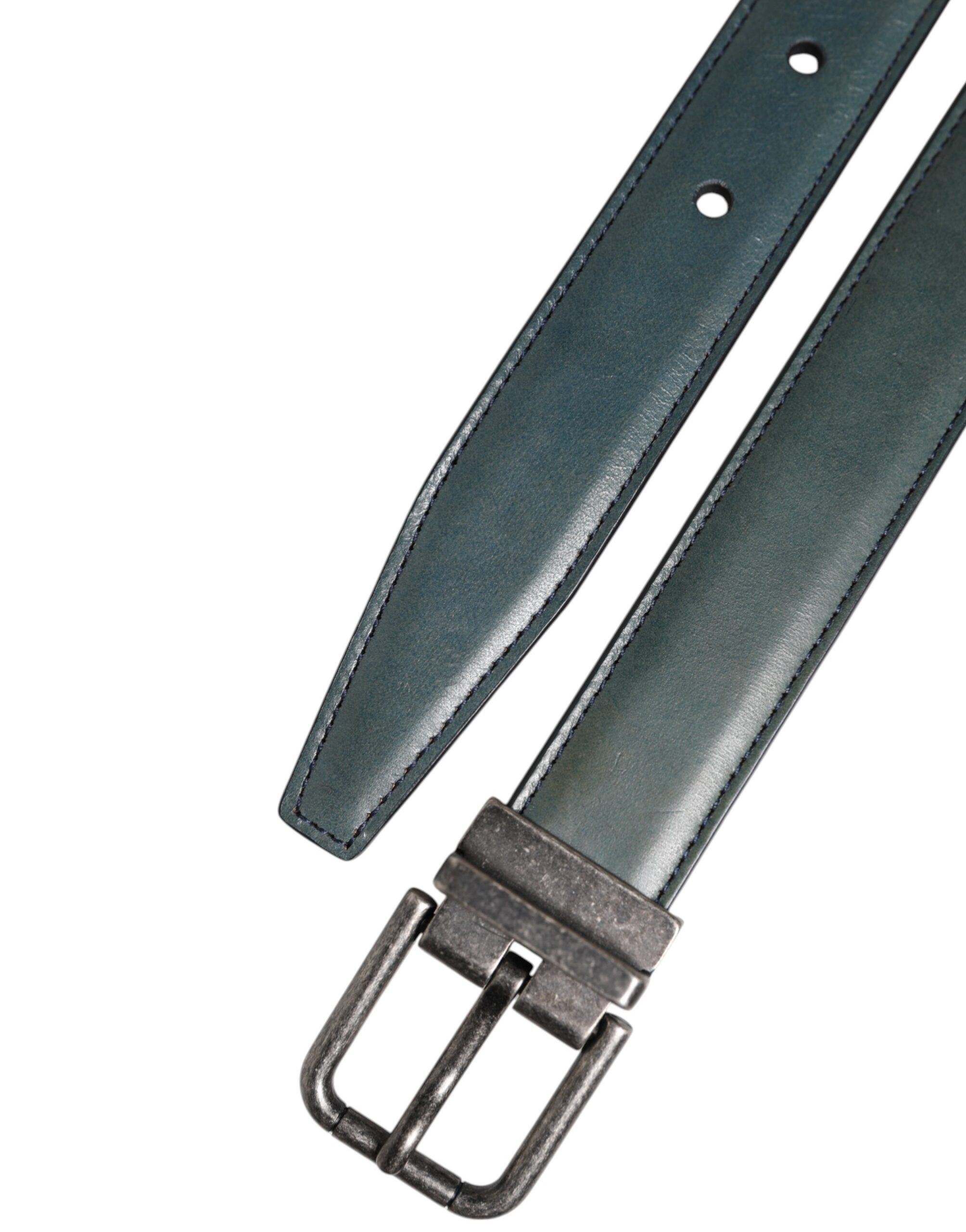 Green Classic Leather Metal Logo Buckle Men's Belt (Pre-Owned) - Dolce & Gabbana - Modalova