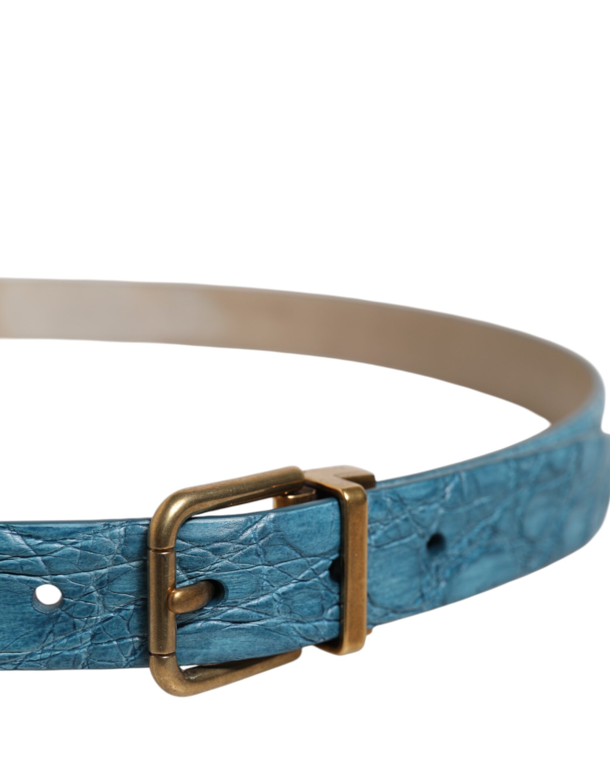 Leather Classic Gold Metal Buckle Men's Belt - Dolce & Gabbana - Modalova