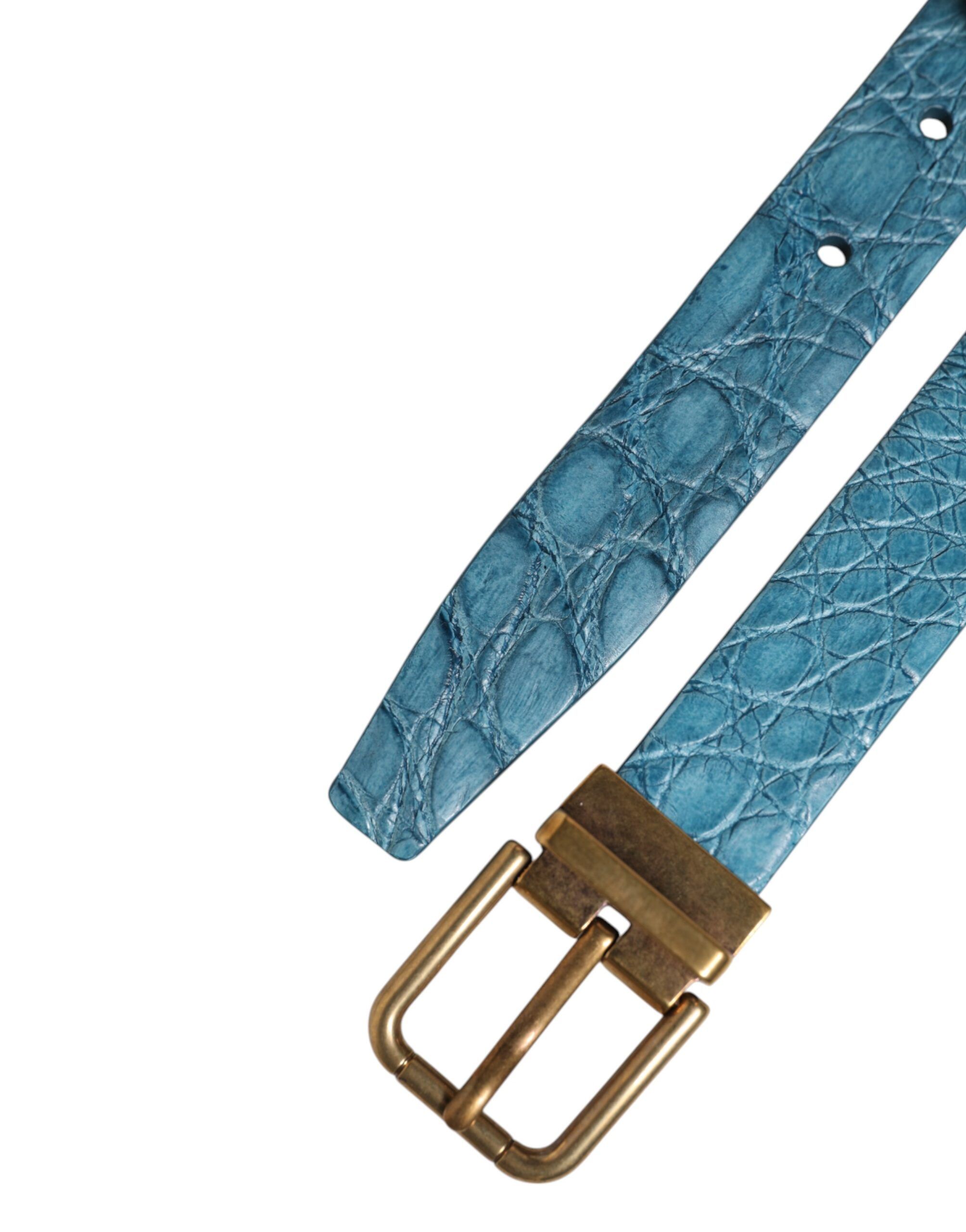 Leather Classic Gold Metal Buckle Men's Belt - Dolce & Gabbana - Modalova