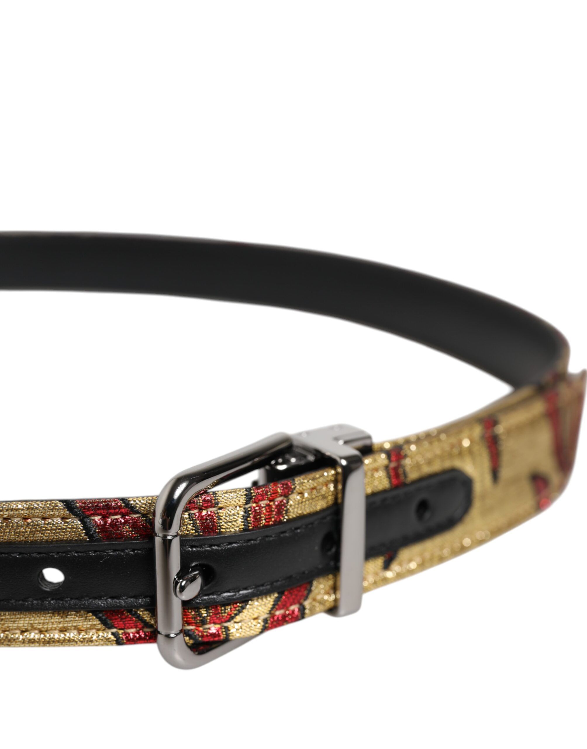 Floral Jacquard Silver Metal Buckle Men's Belt - Dolce & Gabbana - Modalova
