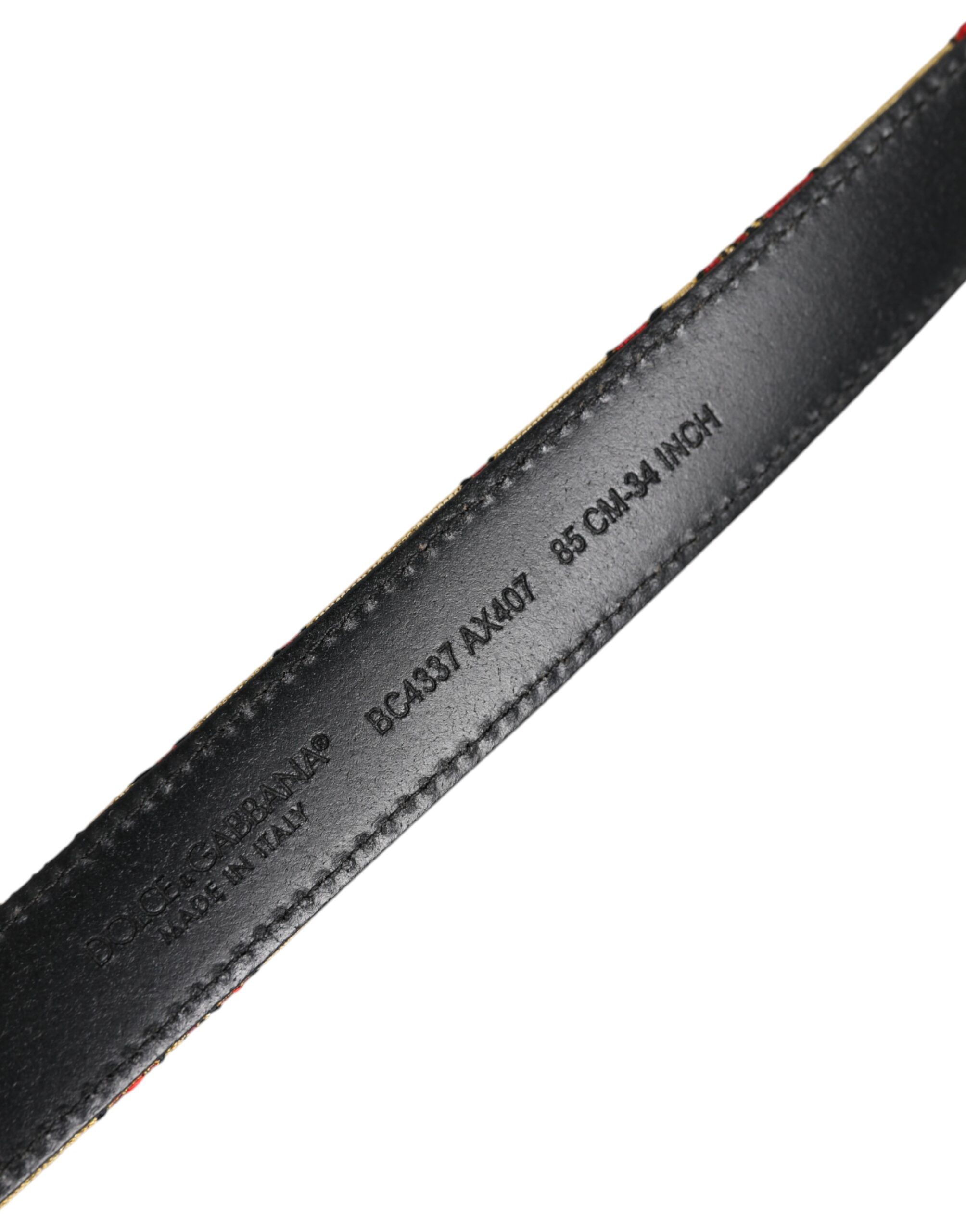 Floral Jacquard Silver Metal Buckle Men's Belt - Dolce & Gabbana - Modalova