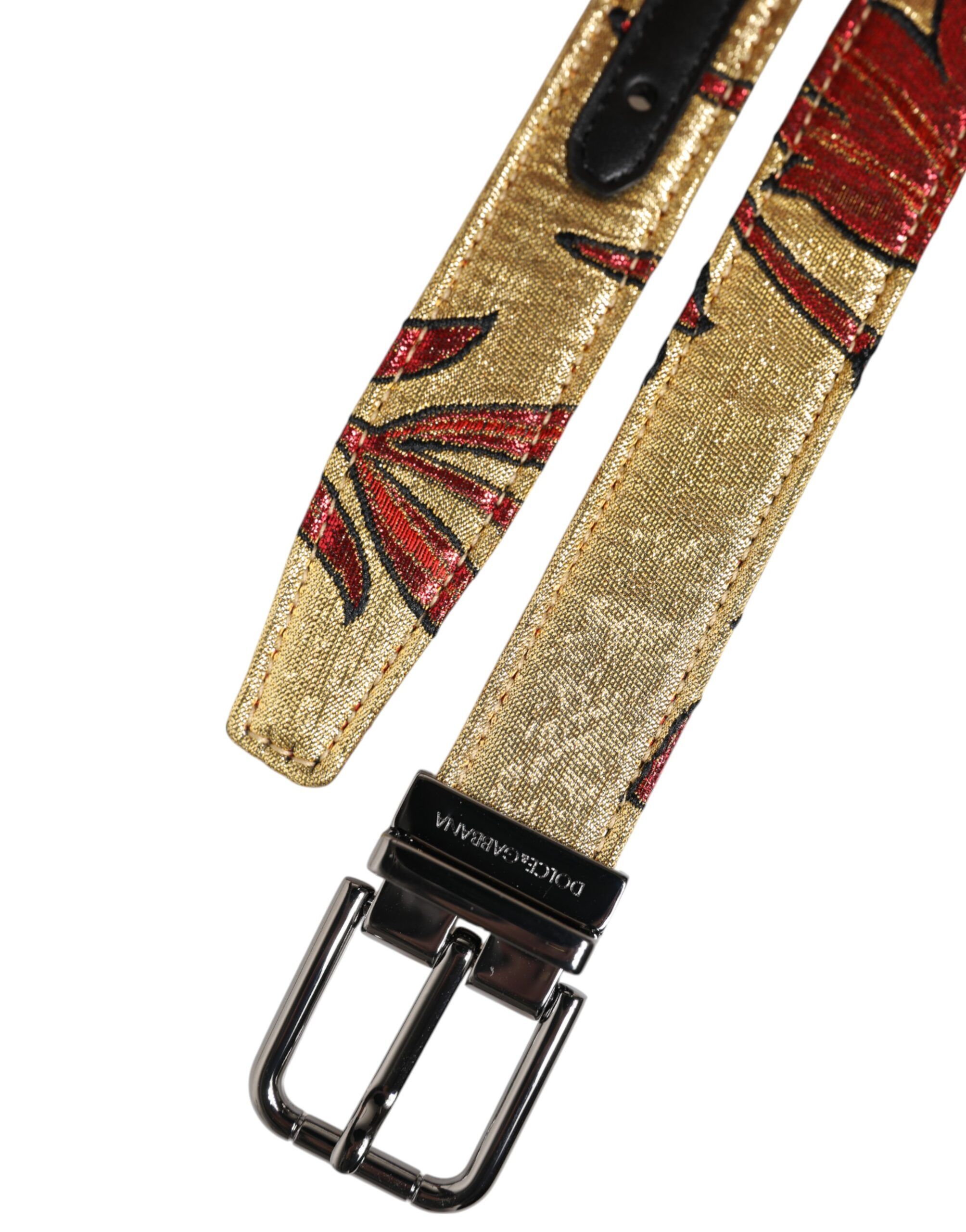 Floral Jacquard Silver Metal Buckle Men's Belt - Dolce & Gabbana - Modalova