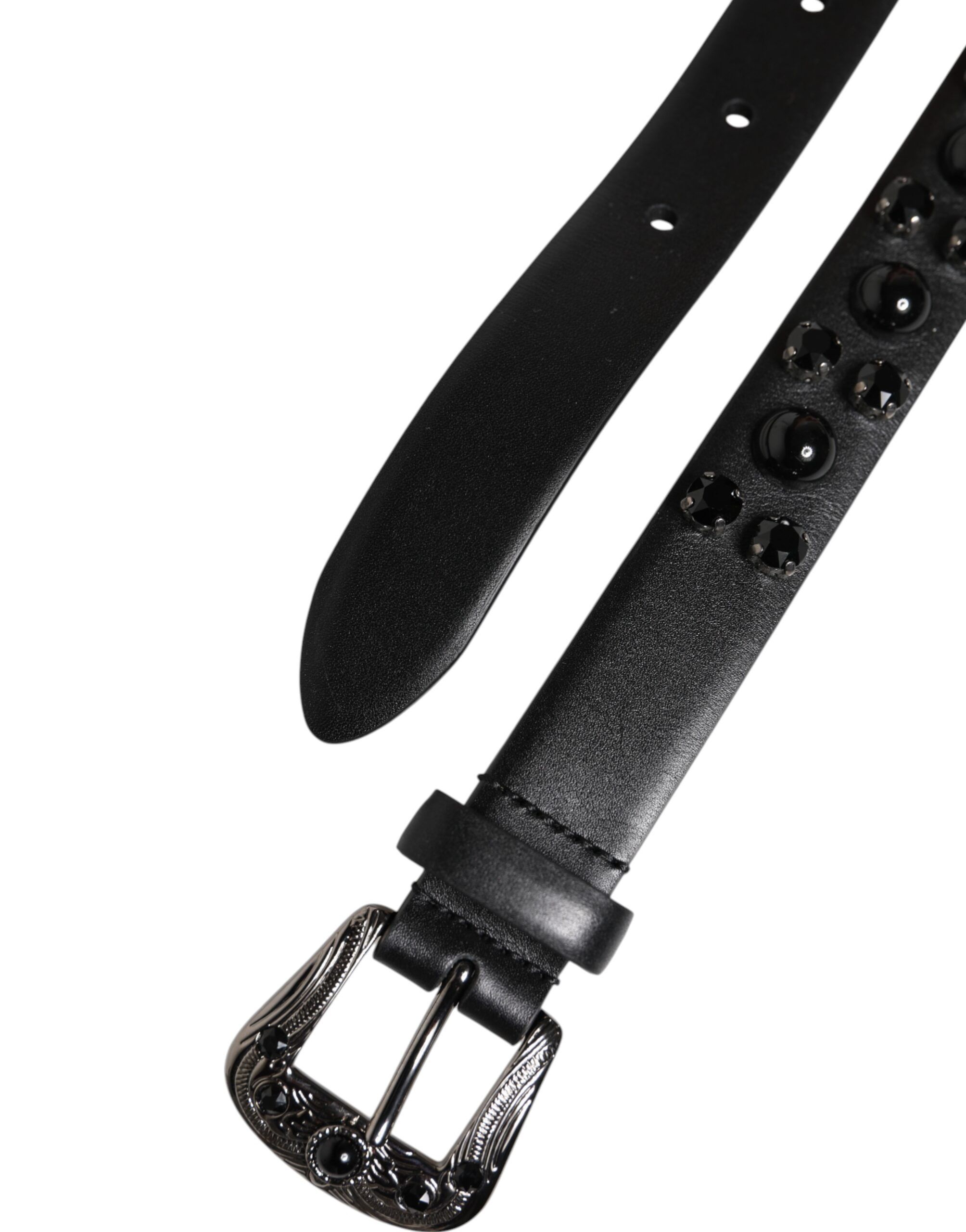 Studded Leather Metal Logo Buckle Men's Belt (Pre-Owned) - Dolce & Gabbana - Modalova