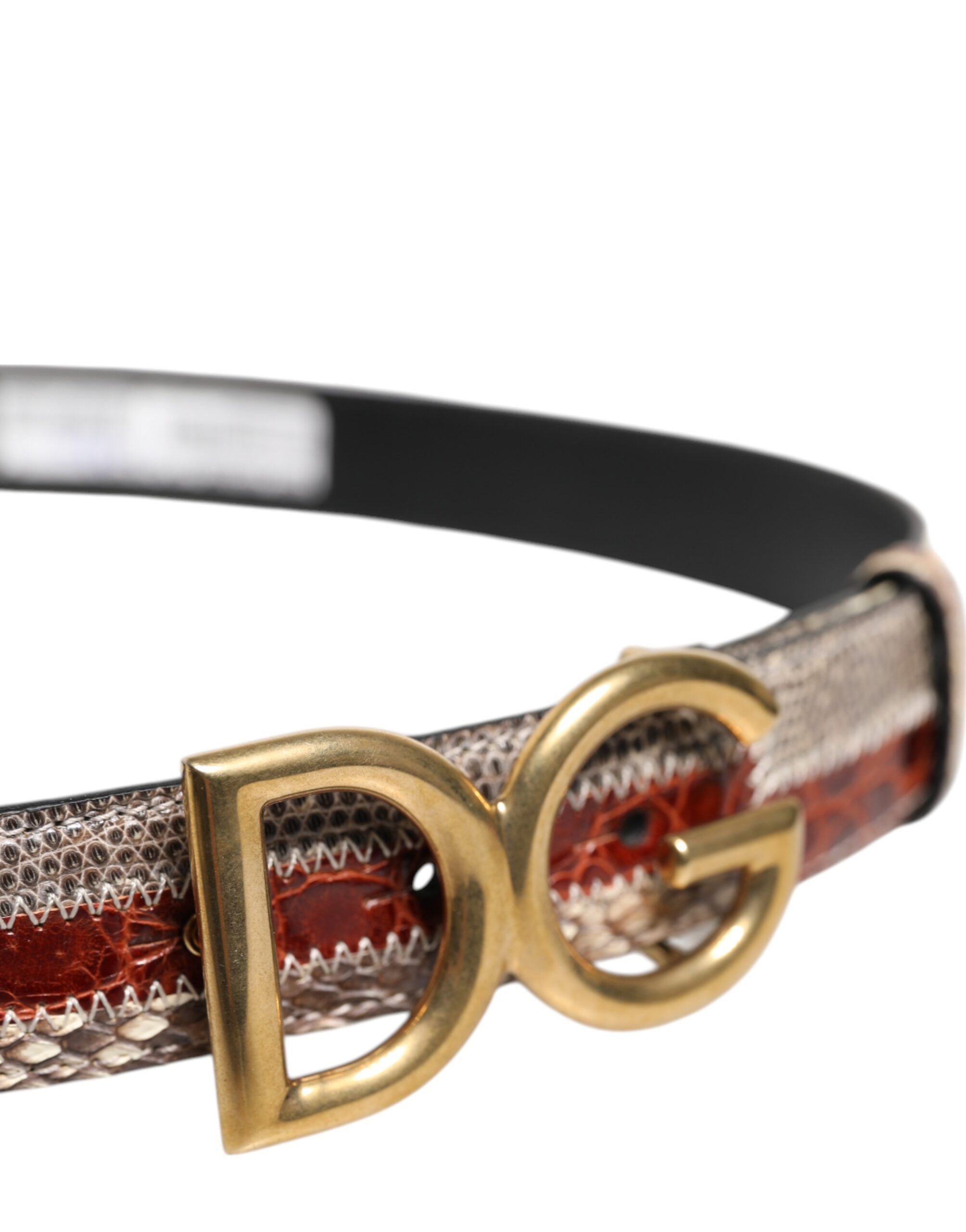 Exotic Leather DG Logo Buckle Men's Belt (Pre-Owned) - Dolce & Gabbana - Modalova