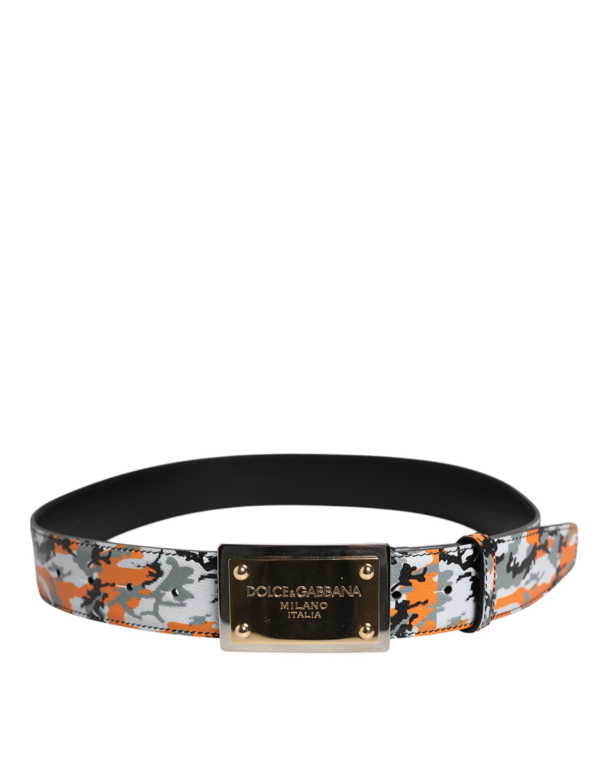 Camouflage Metal Logo Buckle Men's Belt - Dolce & Gabbana - Modalova