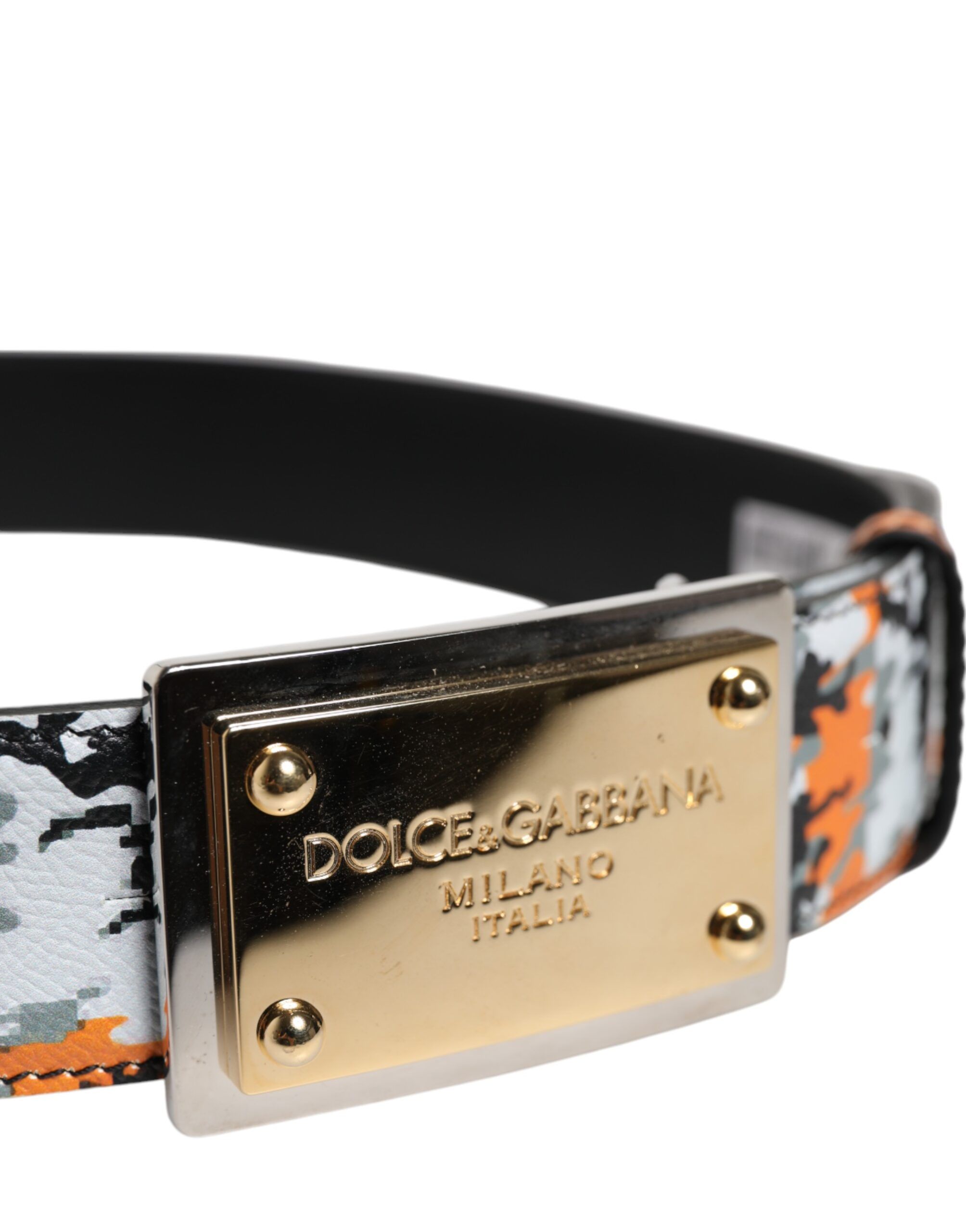 Camouflage Metal Logo Buckle Men's Belt - Dolce & Gabbana - Modalova